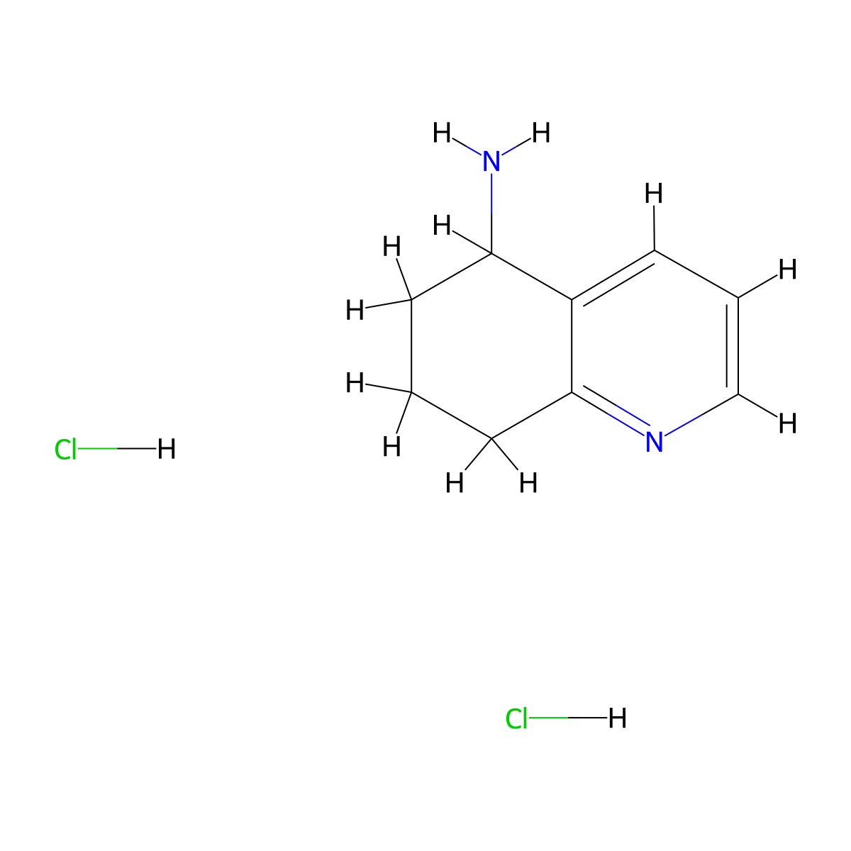 5,6,7,8-Tetrahydroquinolin-5-amine dihydrochloride molecular structure, CAS 1187930-23-9