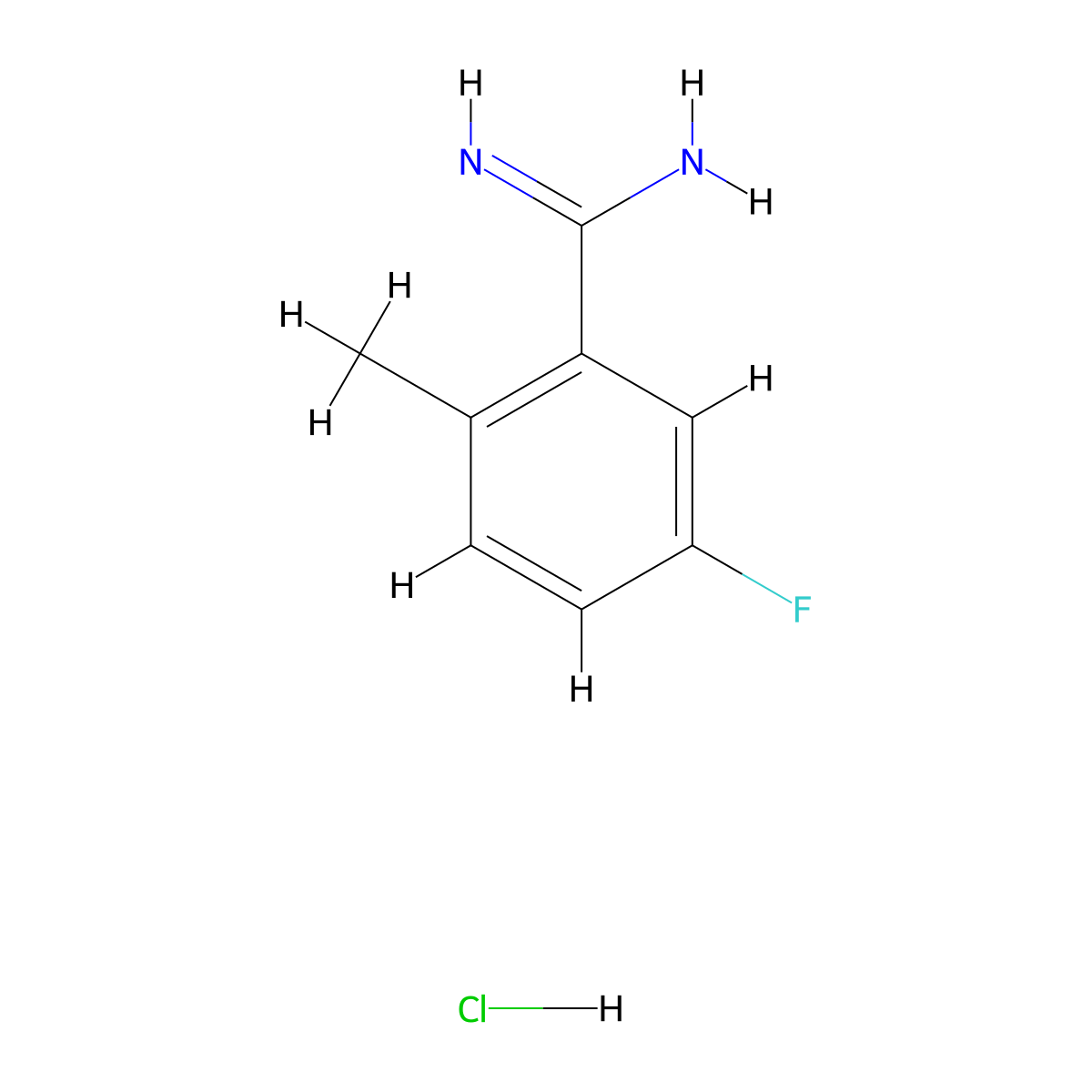 5-Fluoro-2-methylbenzimidamide hydrochloride molecular structure, CAS 1187930-24-0