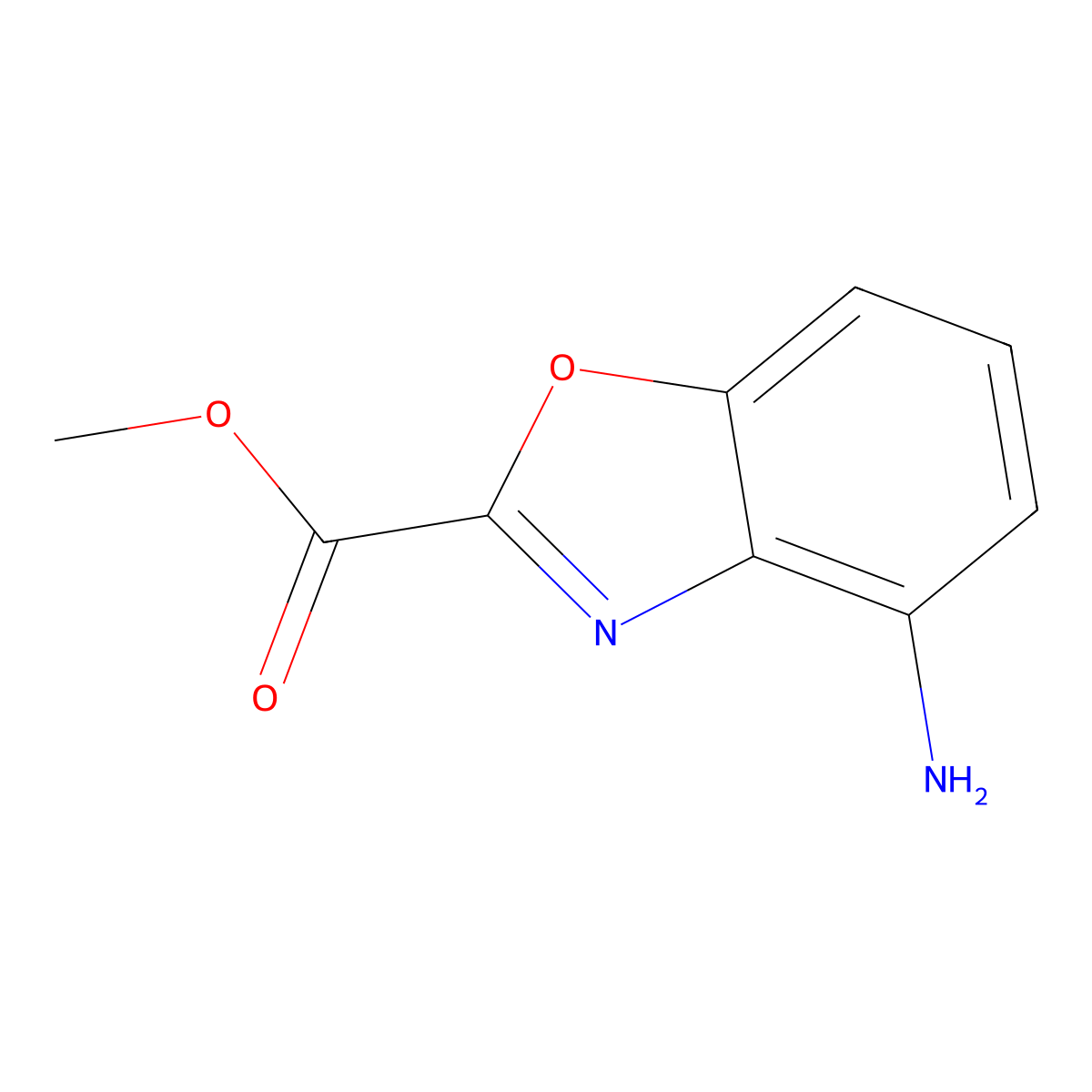 4-Amino-benzooxazole-2-carboxylic acid methyl ester molecular structure, CAS 1187930-27-3