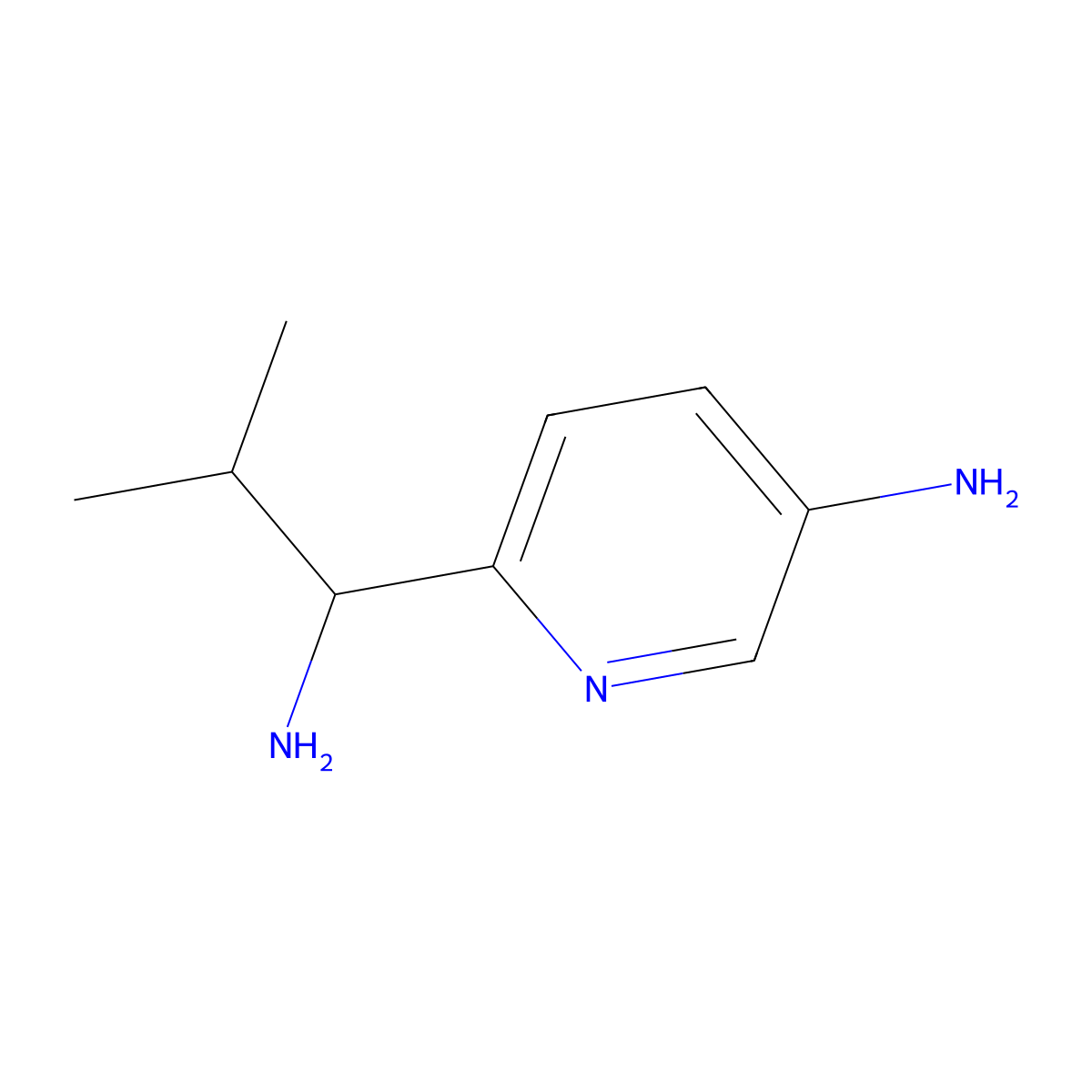 6-(1-Amino-2-methyl-propyl)-pyridin-3-ylamine molecular structure, CAS 1187930-28-4