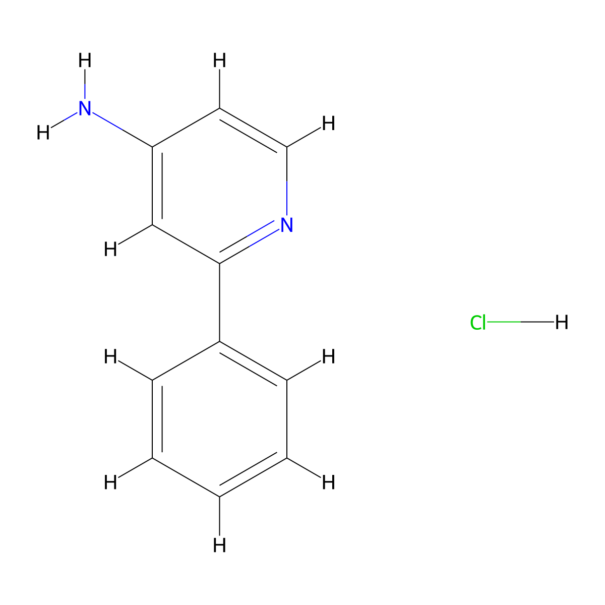 2-Phenylpyridin-4-amine hydrochloride molecular structure, CAS 1187930-29-5