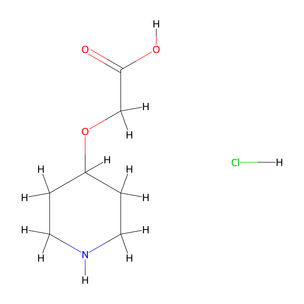 2-(Piperidin-4-yloxy)acetic acid hydrochloride molecular structure, CAS 1187930-35-3