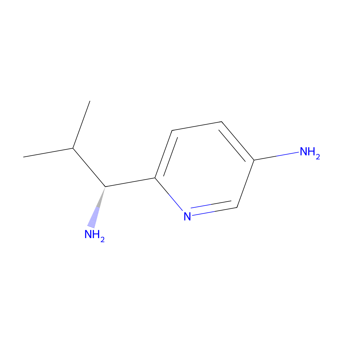 (R)-6-(1-Amino-2-methyl-propyl)-pyridin-3-ylamine molecular structure, CAS 1187930-36-4