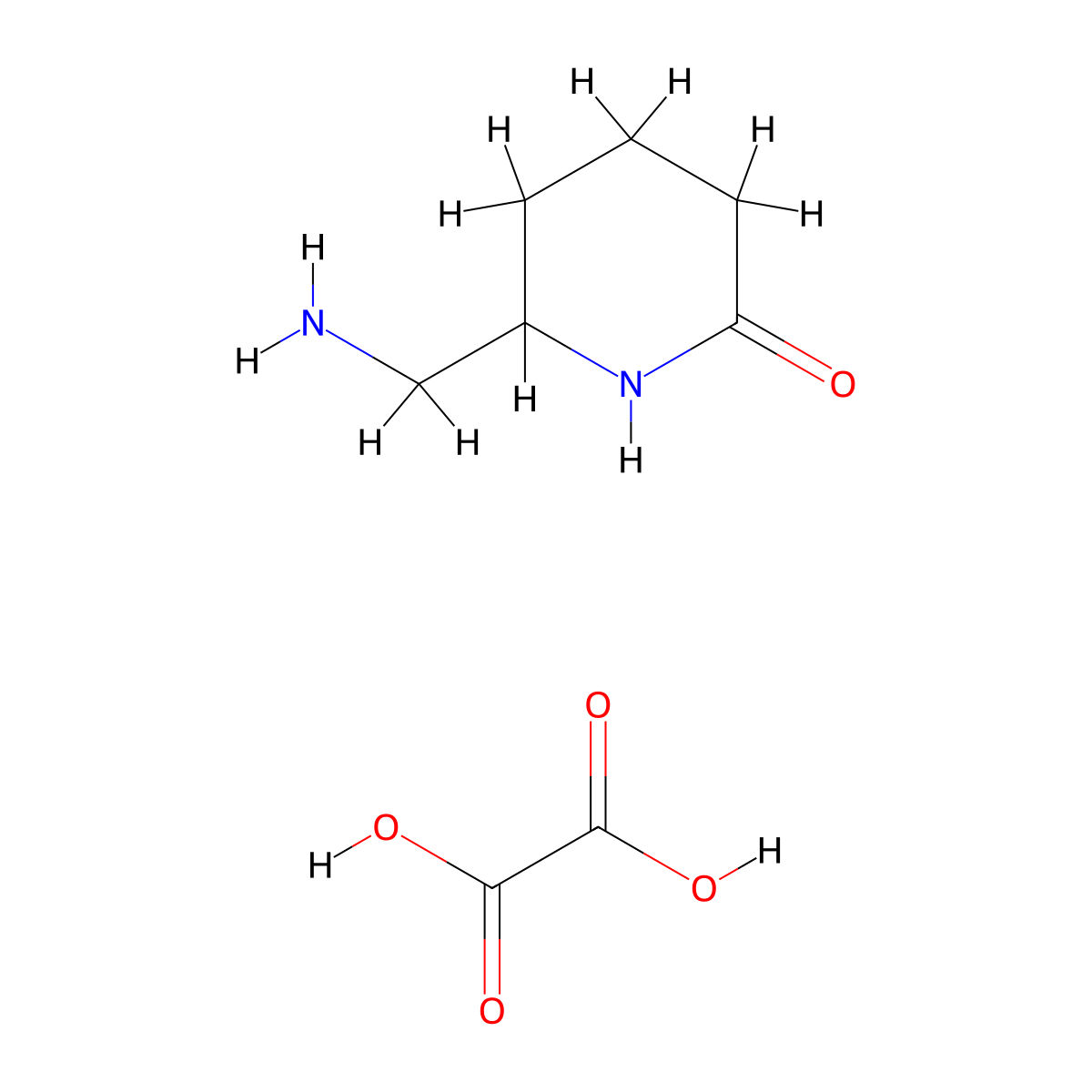 6-(Aminomethyl)piperidin-2-one oxalate molecular structure, CAS 1187930-45-5