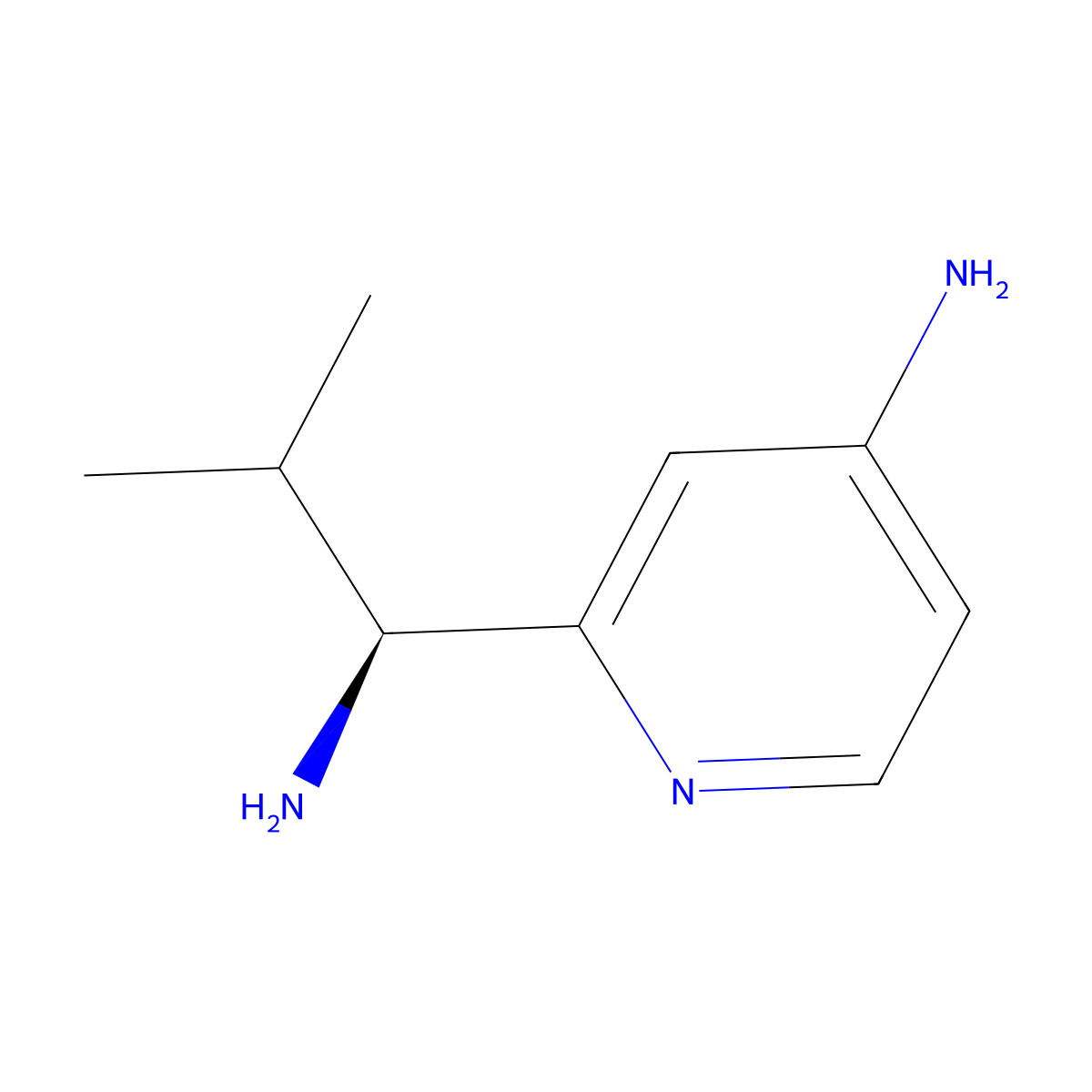 2-[(1S)-1-amino-2-methylpropyl]pyridin-4-amine molecular structure, CAS 1187930-46-6
