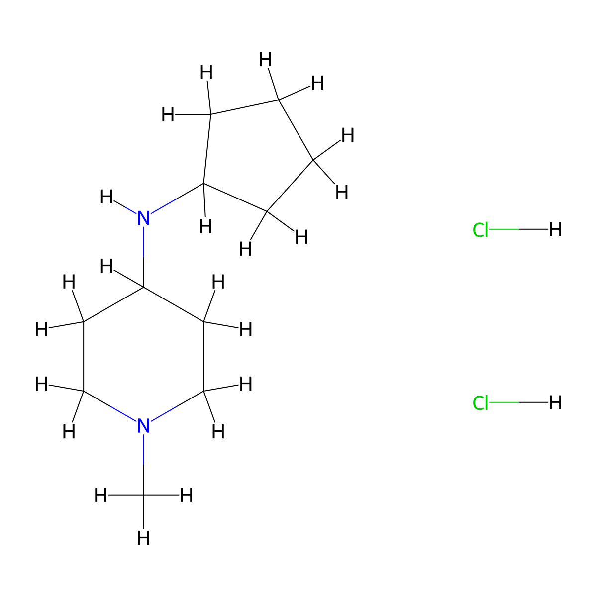 Cyclopentyl-(1-methyl-piperidin-4-YL)-amine dihydrochloride molecular structure, CAS 1187930-47-7