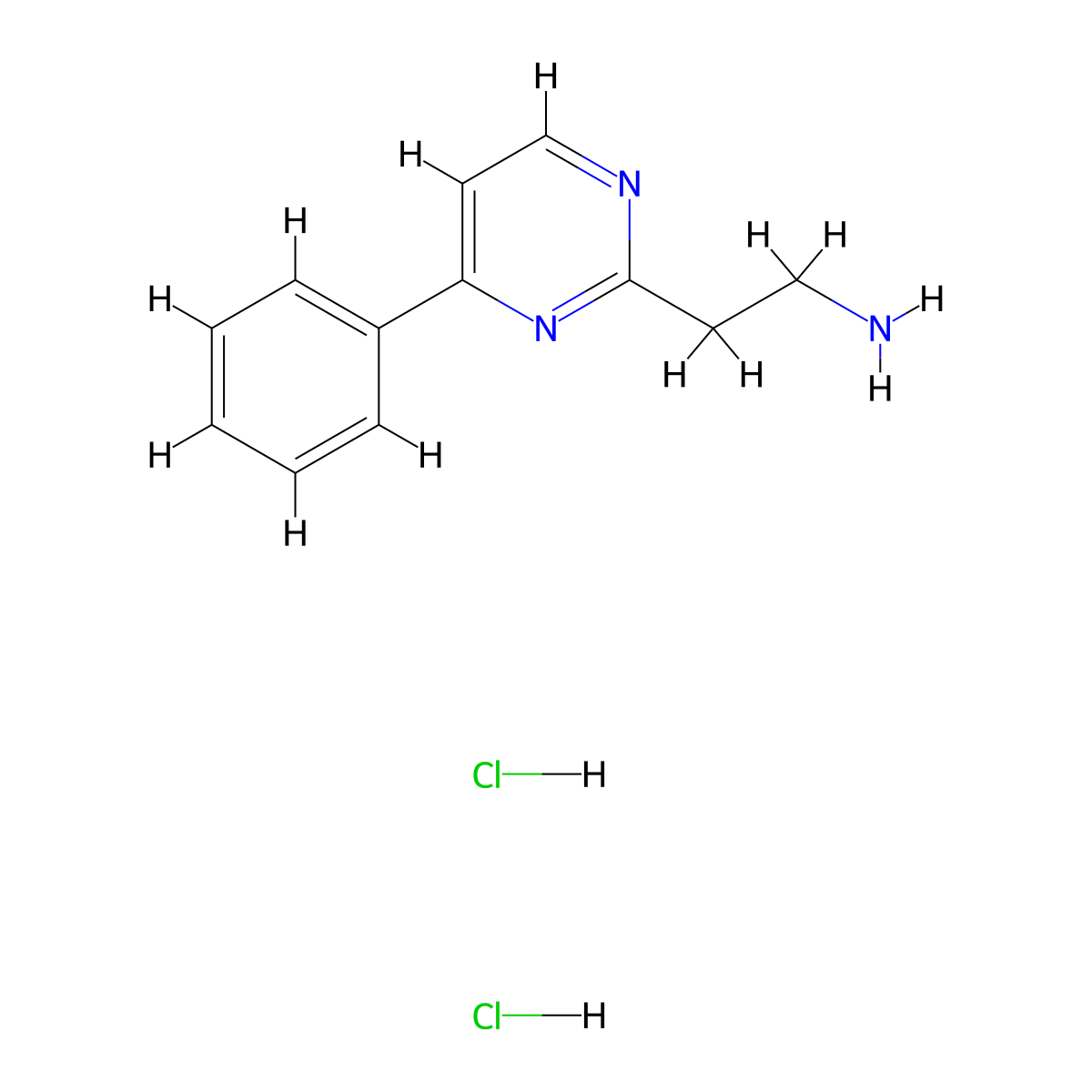2-(4-Phenyl-pyrimidin-2-YL)-ethylamine dihydrochloride molecular structure, CAS 1187930-50-2