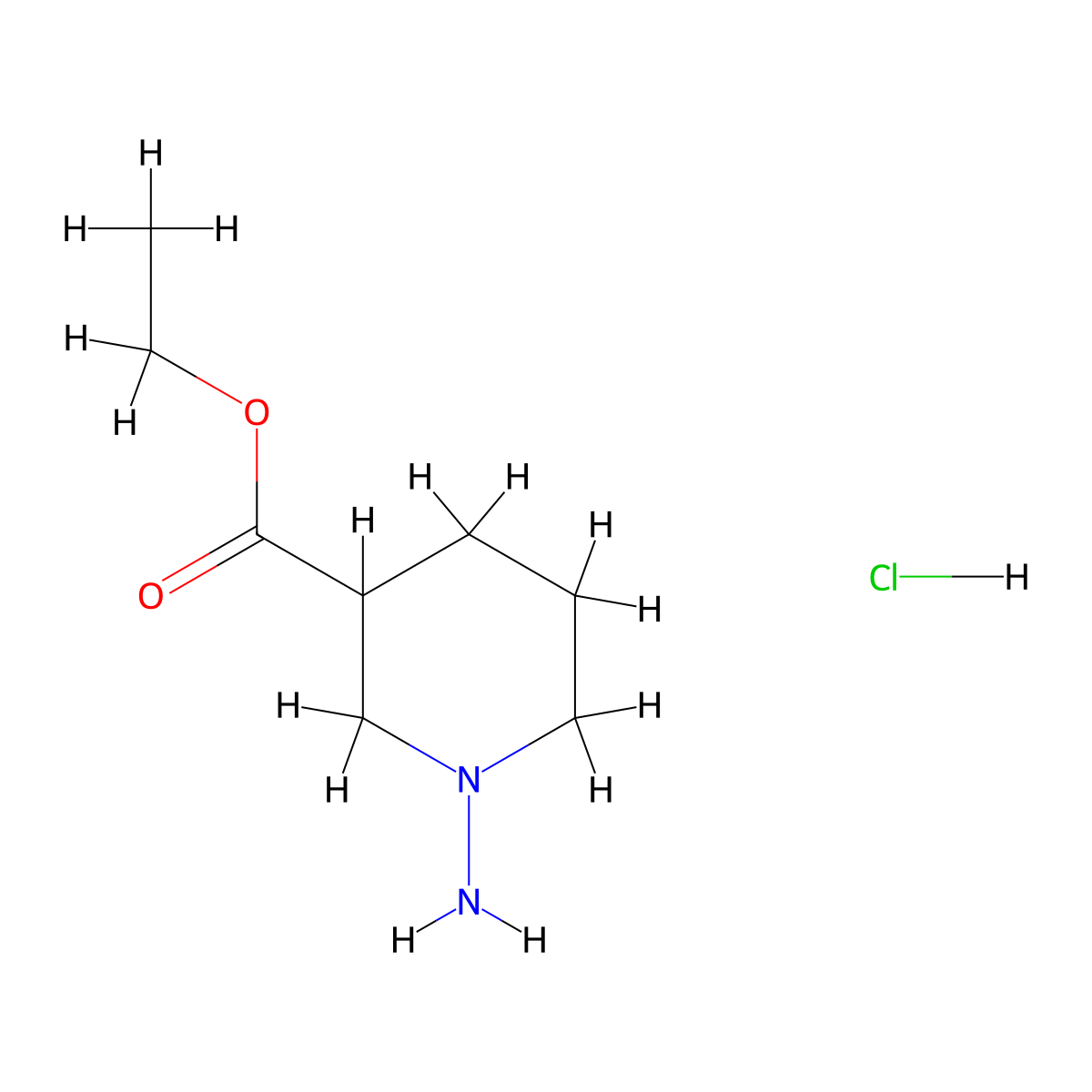 1-Amino-piperidine-3-carboxylic acid ethyl ester hydrochloride molecular structure, CAS 1187930-51-3
