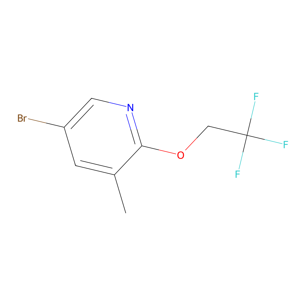 5-Bromo-3-methyl-2-(2,2,2-trifluoroethoxy)pyridine molecular structure, CAS 1187930-58-0
