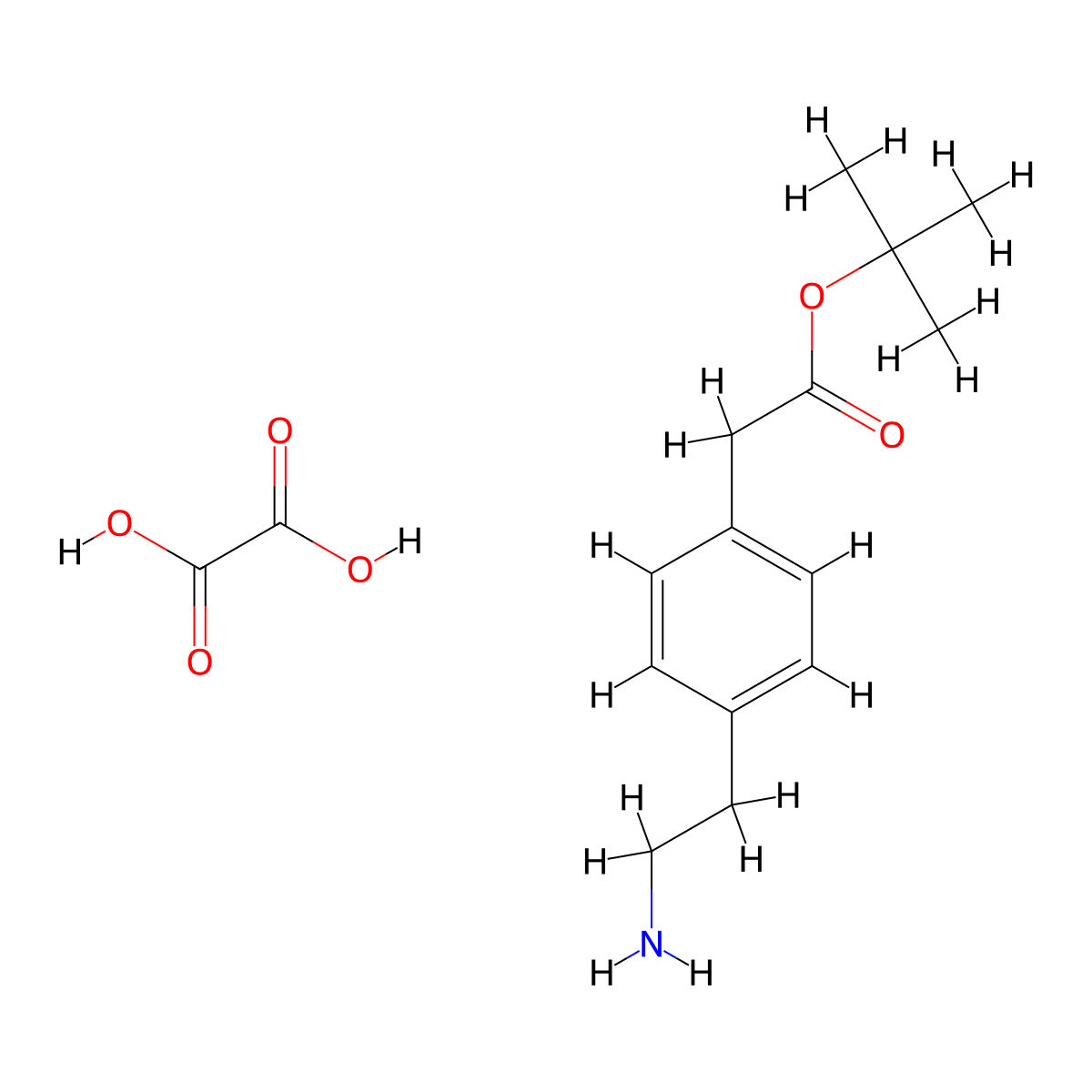 Tert-butyl [4-(2-amino-ethyl)-phenyl]-acetate oxalate molecular structure, CAS 1187930-62-6