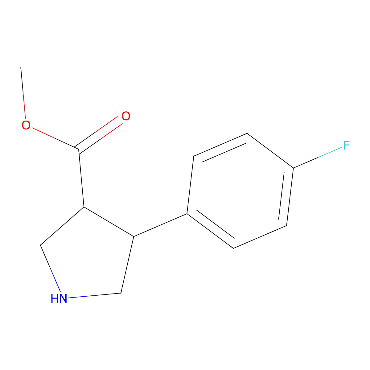 Methyl (3S,4R)-4-(4-fluorophenyl)pyrrolidine-3-carboxylate molecular structure, CAS 1187930-65-9