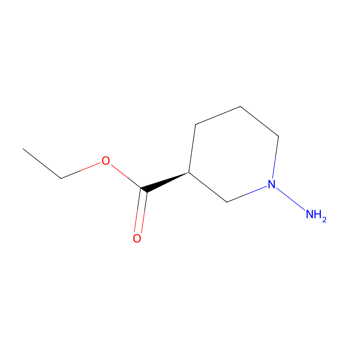 (S)-1-Amino-piperidine-3-carboxylic acid ethyl ester molecular structure, CAS 1187930-66-0