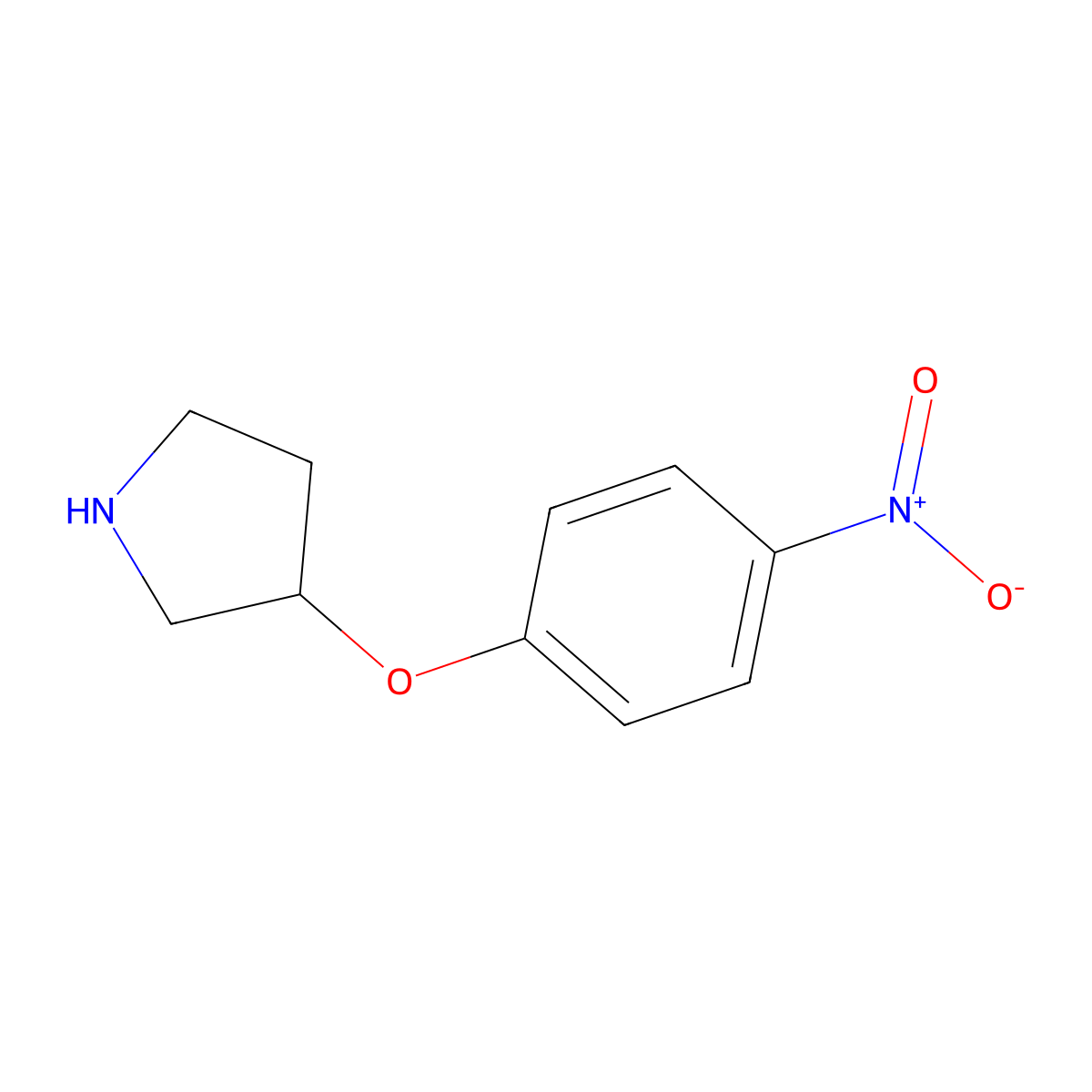 3-(4-Nitrophenoxy)pyrrolidine molecular structure, CAS 1187930-72-8
