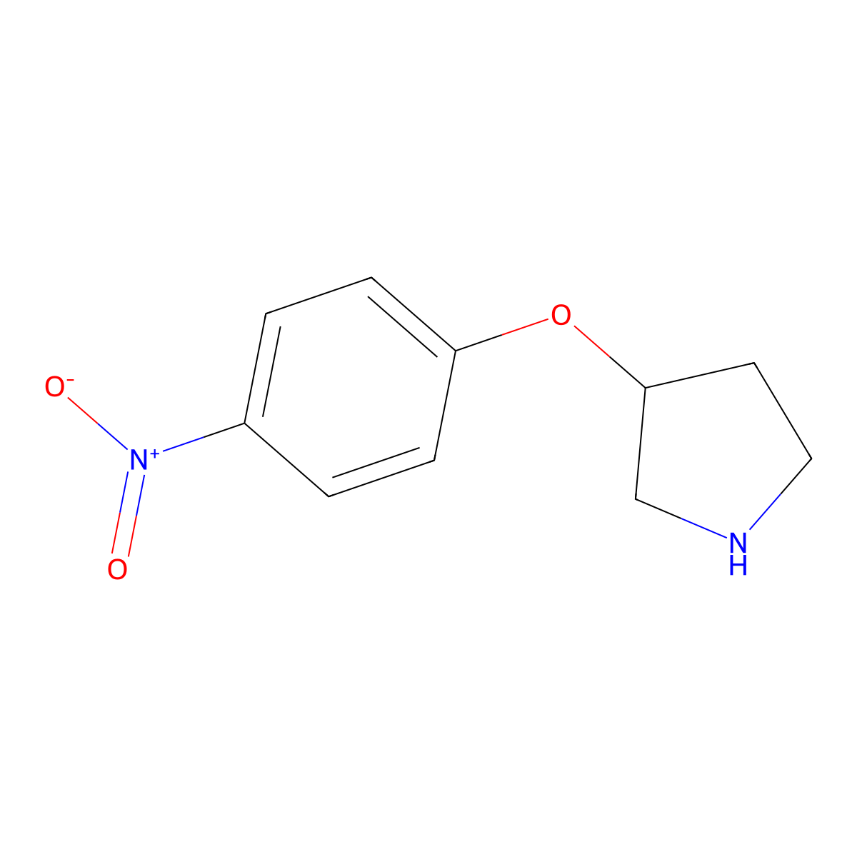 3-(4-Nitrophenoxy)pyrrolidine molecular structure, CAS 1187930-72-8