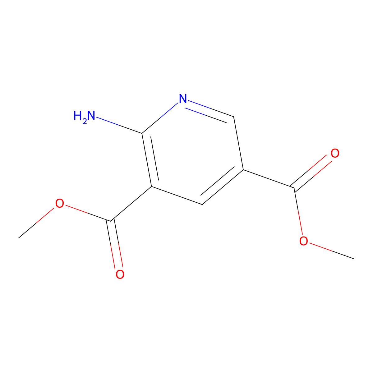 2-Amino-pyridine-3,5-dicarboxylic acid dimethyl ester molecular structure, CAS 1187930-77-3