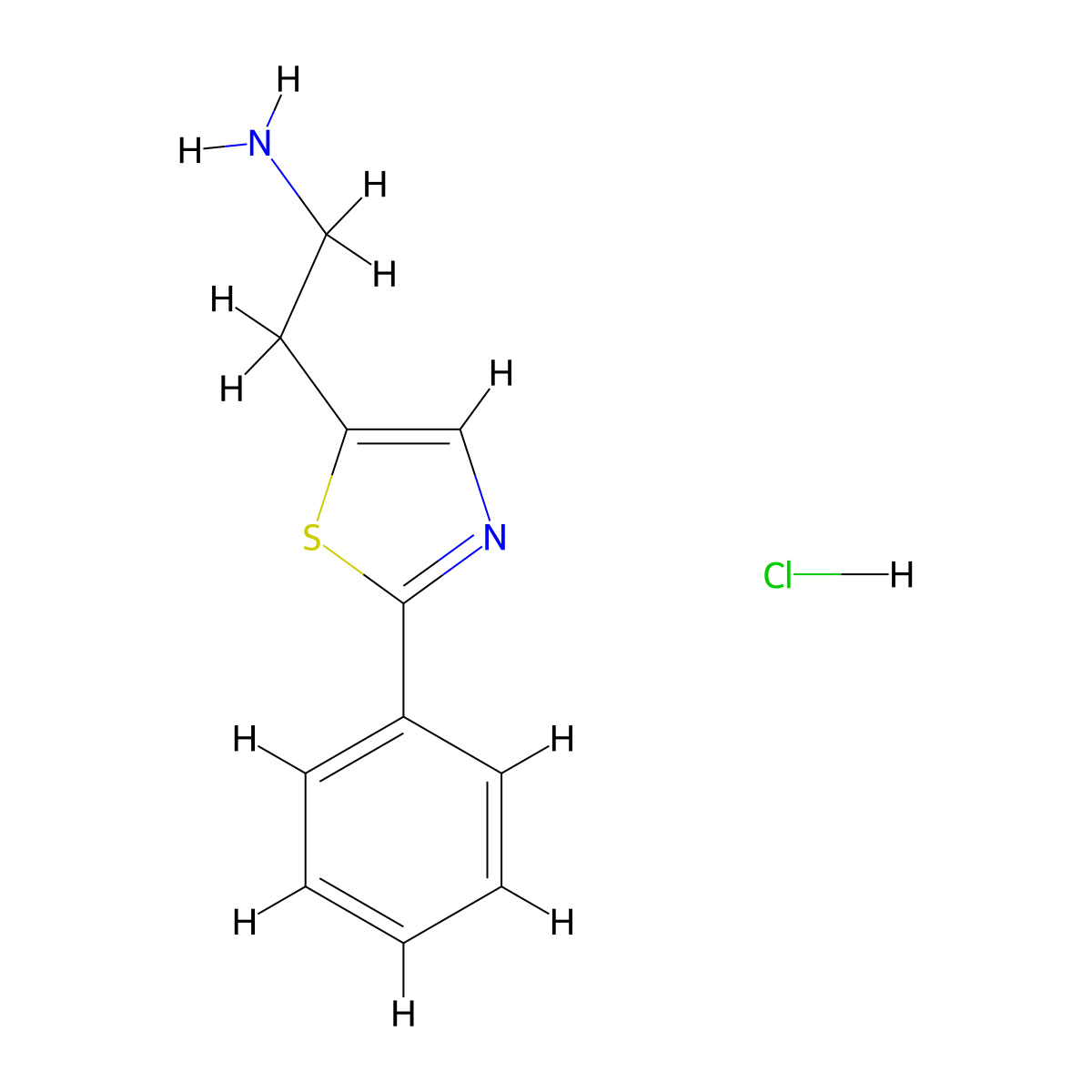 2-(2-Phenyl-thiazol-5-YL)-ethylamine hydrochloride molecular structure, CAS 1187930-82-0