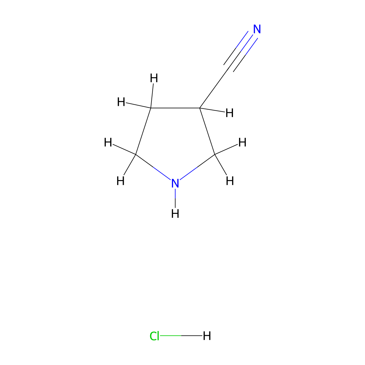 Pyrrolidine-3-carbonitrile hydrochloride molecular structure, CAS 1187930-86-4