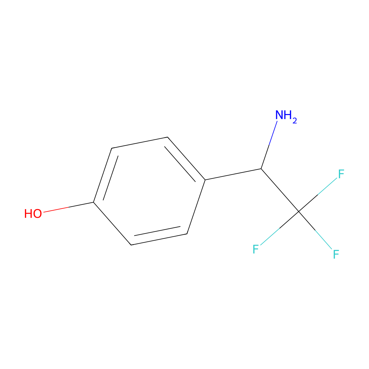 (R)-4-(1-amino-2,2,2-trifluoroethyl)phenol molecular structure, CAS 1187930-88-6