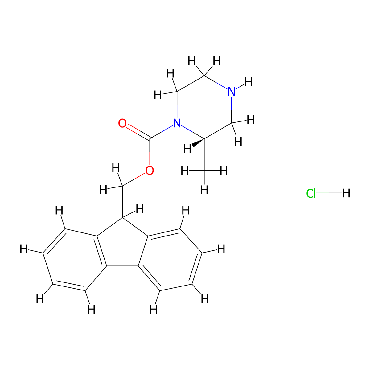 (S)-1-Fmoc-2-methyl-piperazine hydrochloride molecular structure, CAS 1187930-89-7
