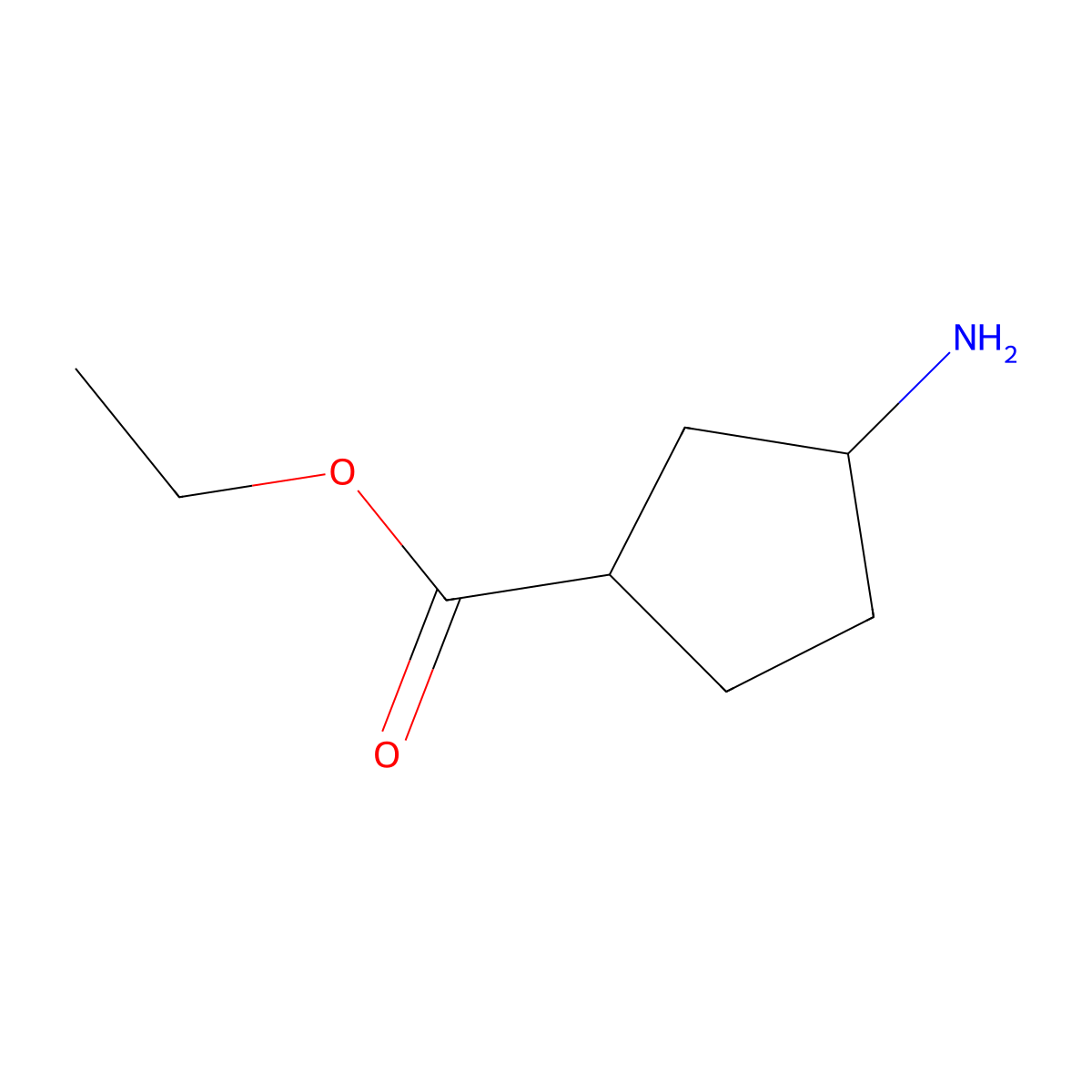 3-Amino-cyclopentanecarboxylic acid ethyl ester molecular structure, CAS 1187930-91-1