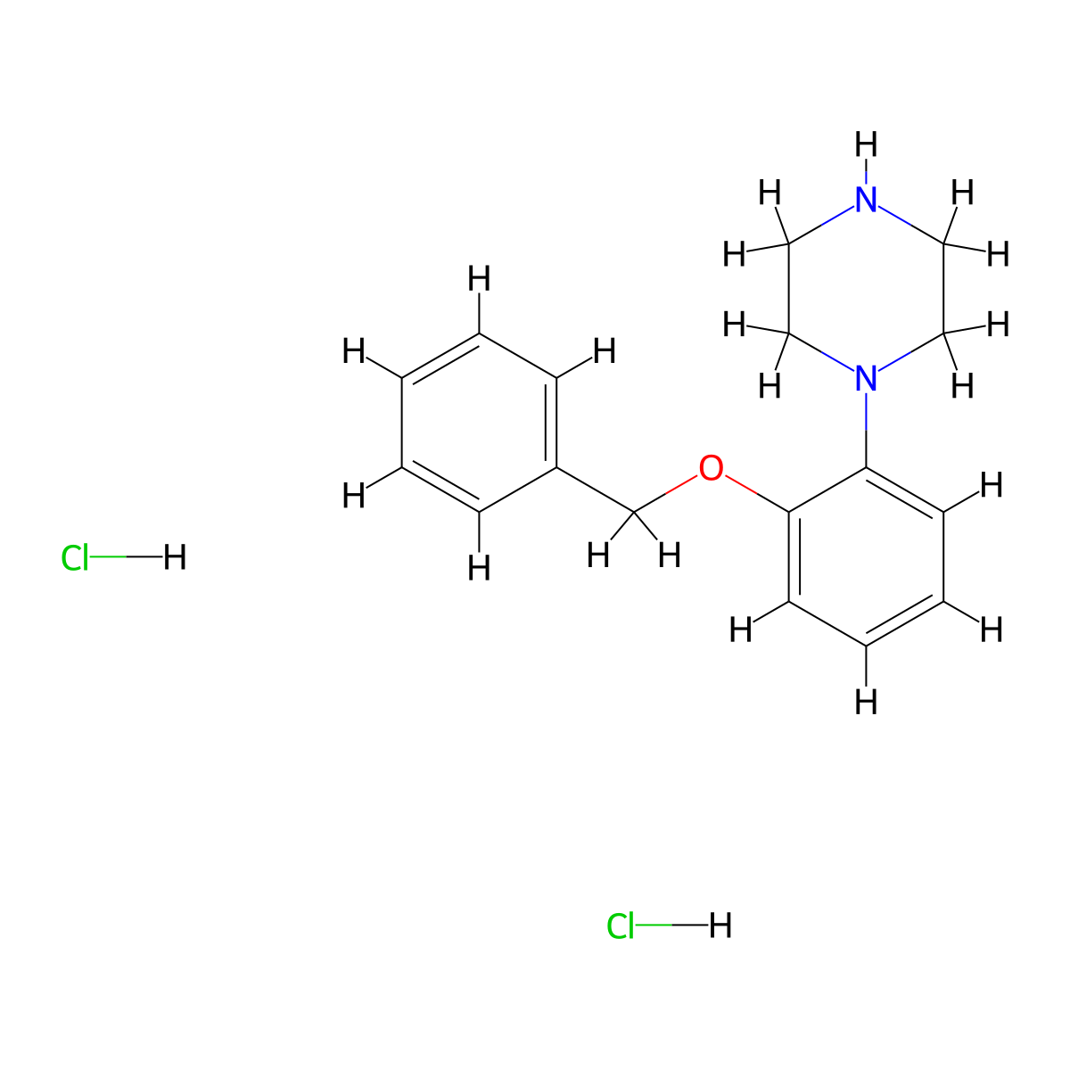 1-(2-(Benzyloxy)phenyl)piperazine dihydrochloride molecular structure, CAS 1187930-93-3