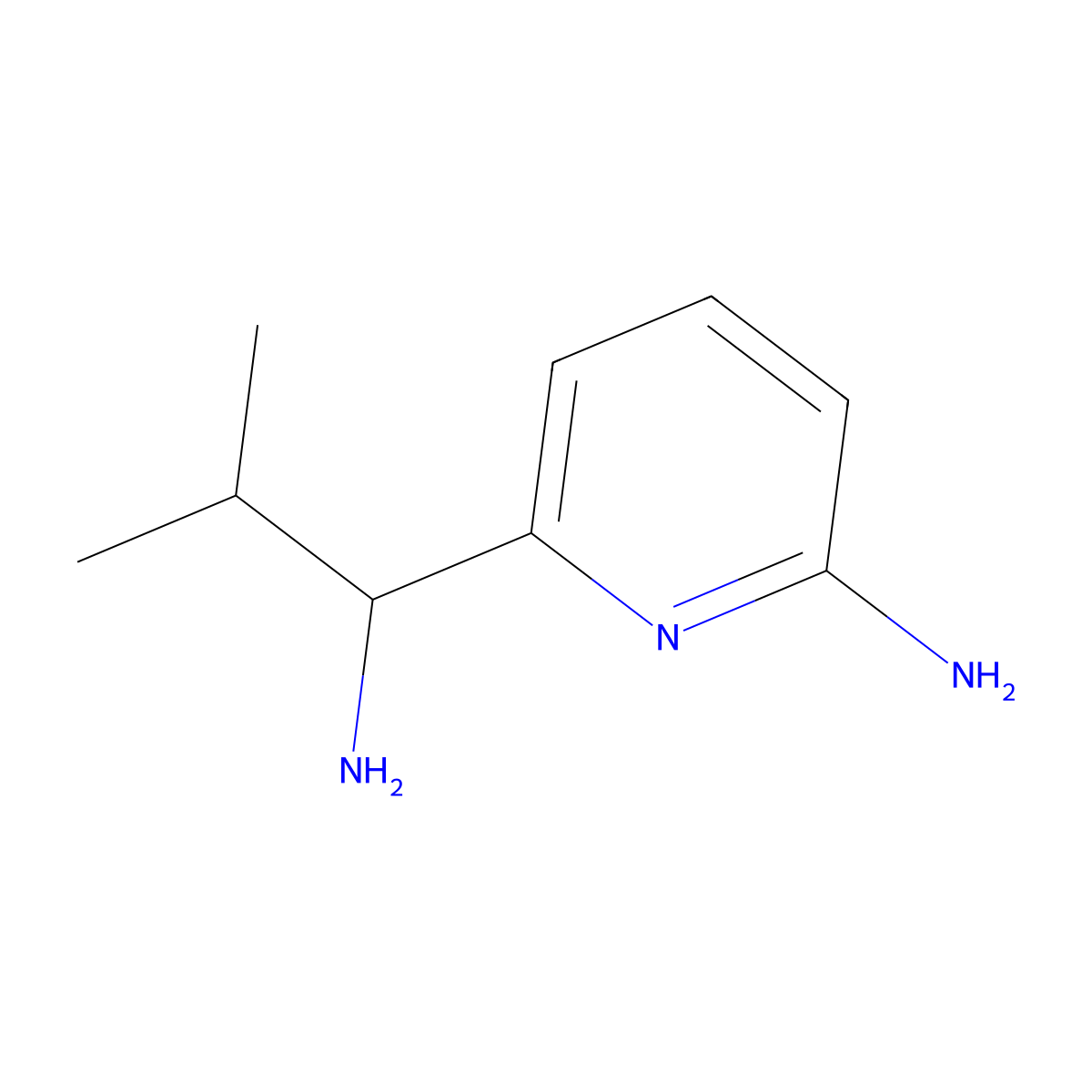 6-(1-Amino-2-methyl-propyl)-pyridin-2-ylamine molecular structure, CAS 1187931-02-7