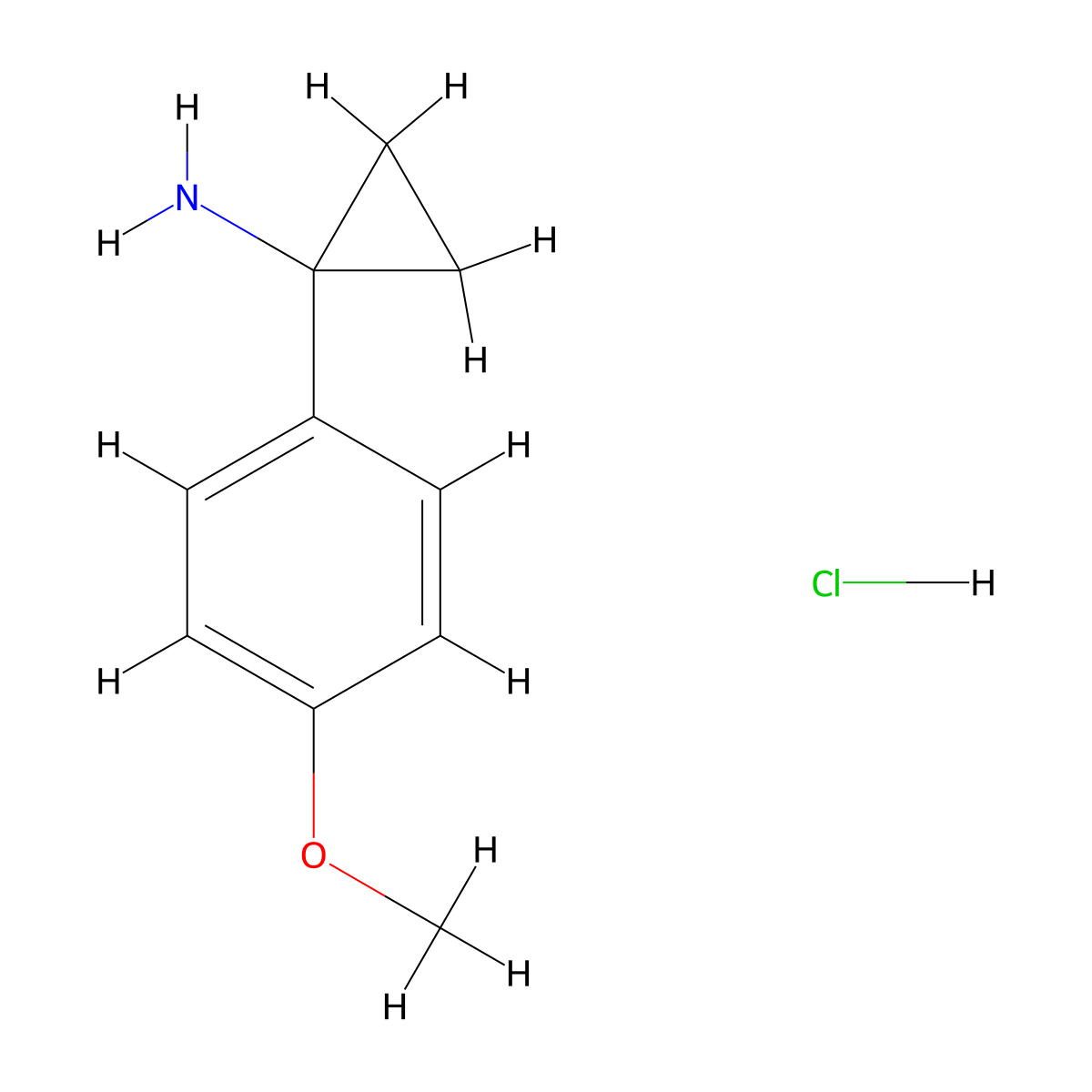 1-(4-Methoxyphenyl)cyclopropan-1-amine hydrochloride molecular structure, CAS 1187931-04-9