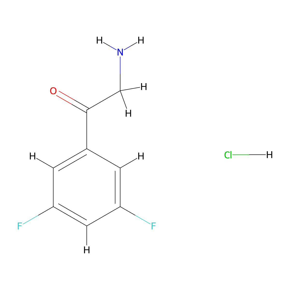 2-Amino-1-(3,5-difluoro-phenyl)-ethanone hydrochloride molecular structure, CAS 1187931-06-1