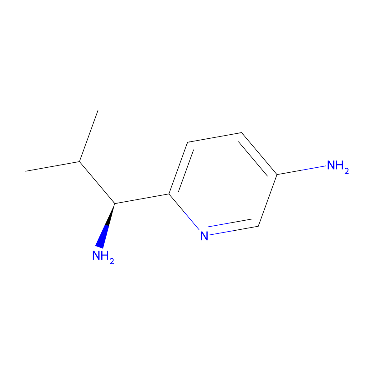 (S)-6-(1-Amino-2-methyl-propyl)-pyridin-3-ylamine molecular structure, CAS 1187931-14-1