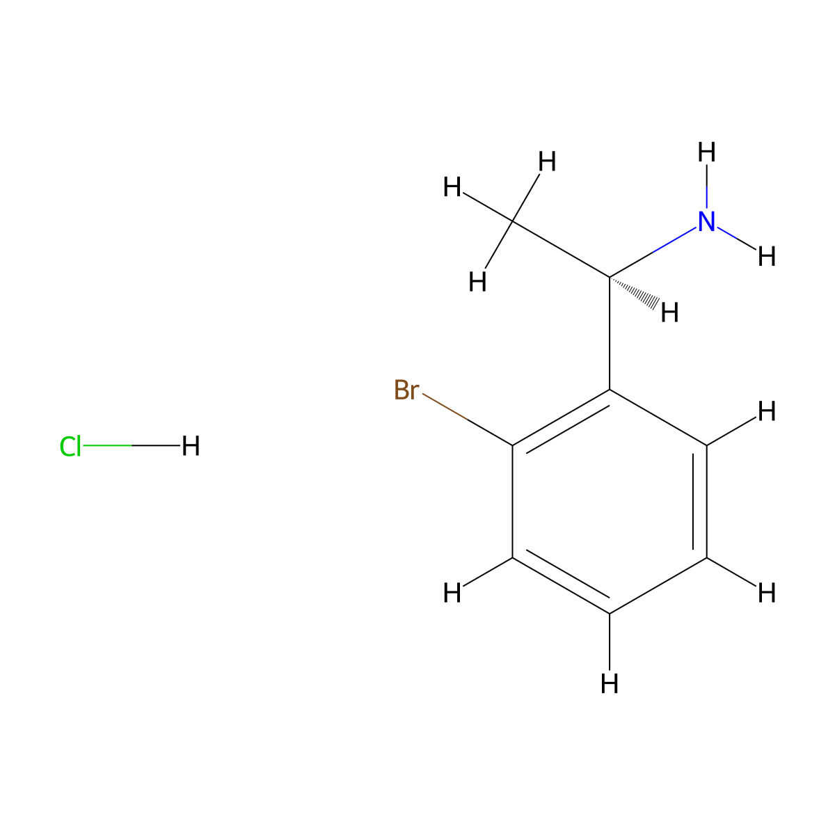 (1R)-1-(2-bromophenyl)ethan-1-amine hydrochloride molecular structure, CAS 1187931-17-4