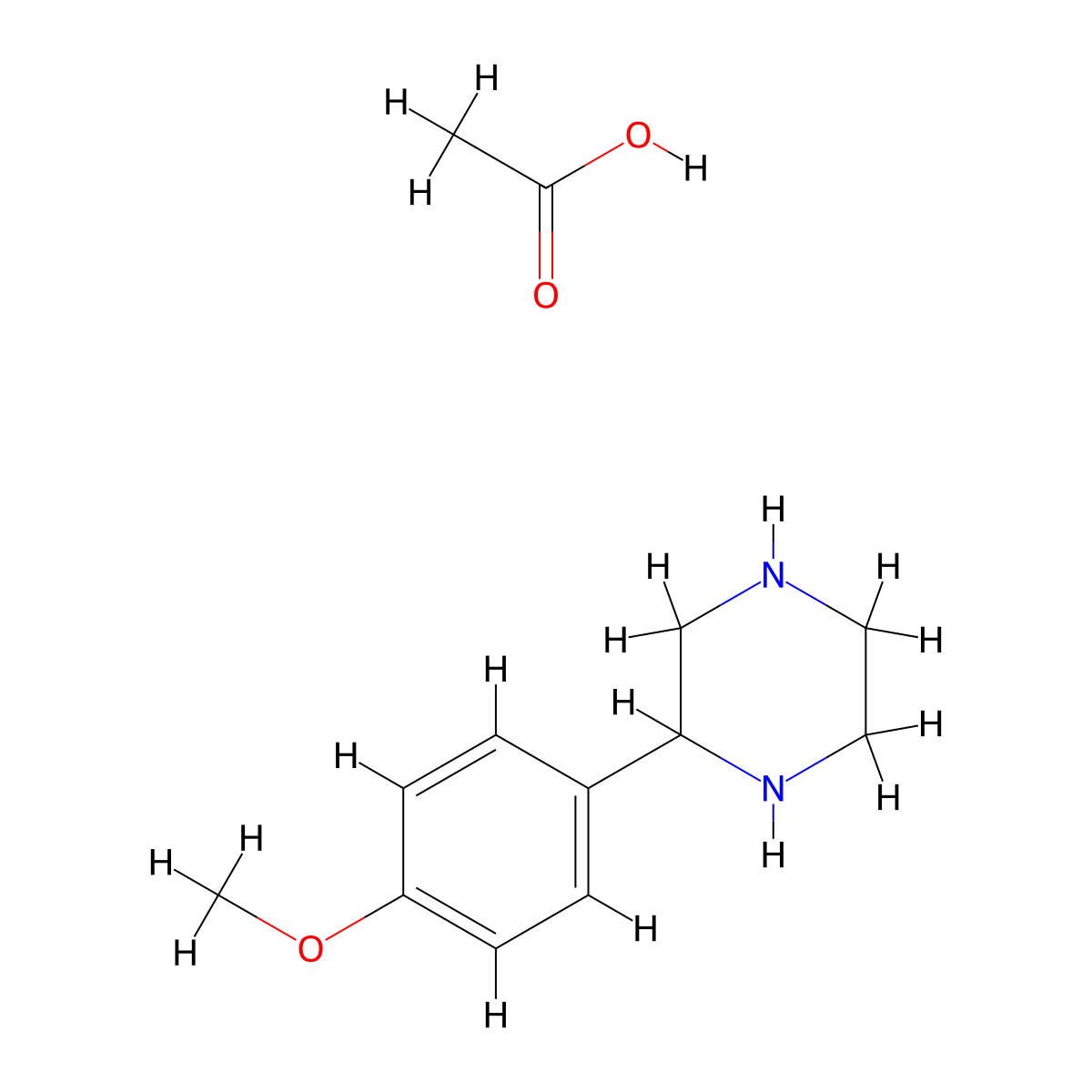2-(4-Methoxyphenyl)piperazine acetate molecular structure, CAS 1187931-20-9