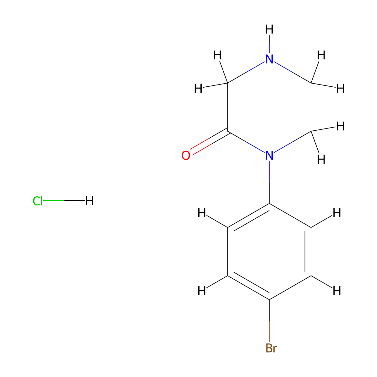 1-(4-Bromophenyl)piperazin-2-one hydrochloride molecular structure, CAS 1187931-21-0