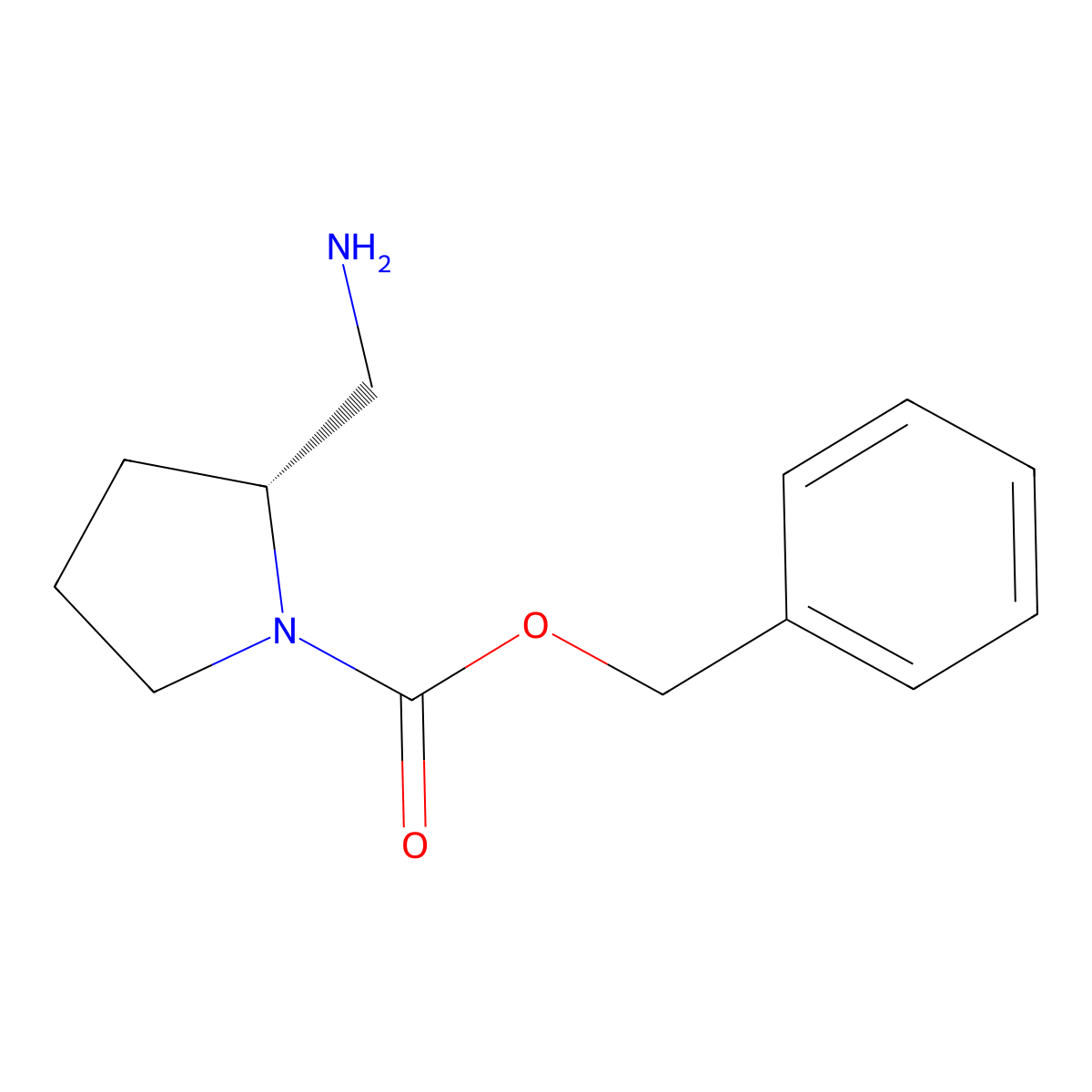 (r)-Benzyl 2-(aminomethyl)pyrrolidine-1-carboxylate molecular structure, CAS 1187931-23-2