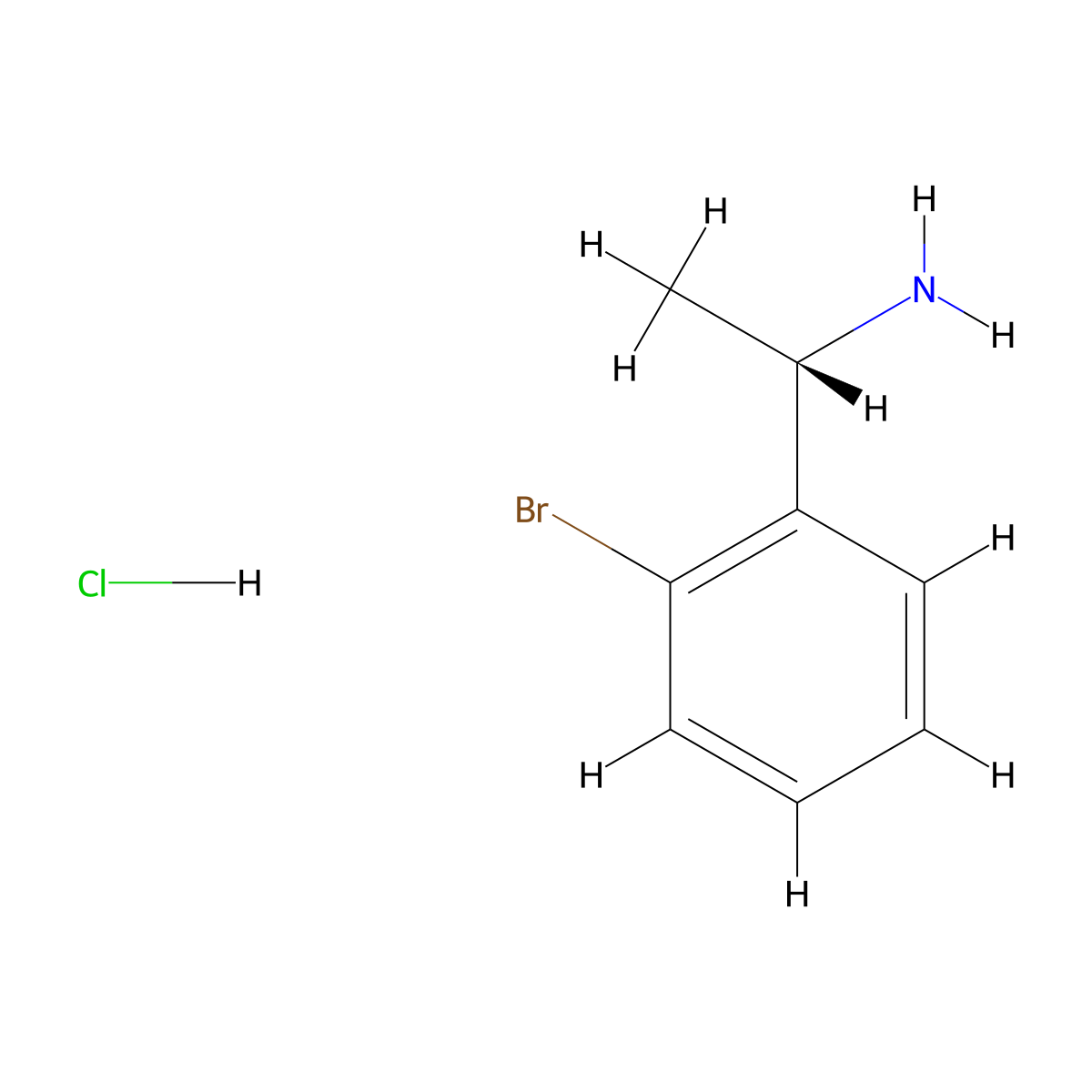 (1S)-1-(2-bromophenyl)ethan-1-amine hydrochloride molecular structure, CAS 1187931-26-5