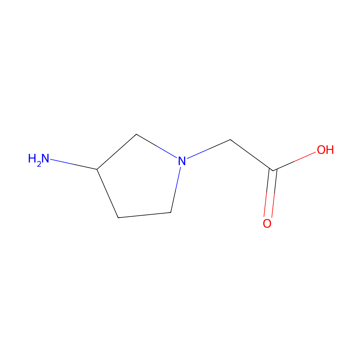 (S)-(3-Amino-pyrrolidin-1-YL)-acetic acid molecular structure, CAS 1187931-33-4