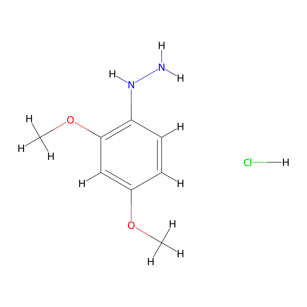 (2,4-Dimethoxyphenyl)hydrazine hydrochloride molecular structure, CAS 1187931-37-8
