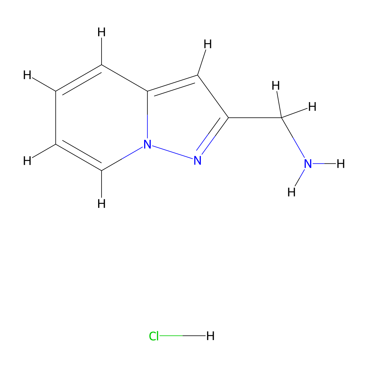 Pyrazolo[1,5-A]pyridin-2-YL-methylamine hydrochloride molecular structure, CAS 1187931-45-8