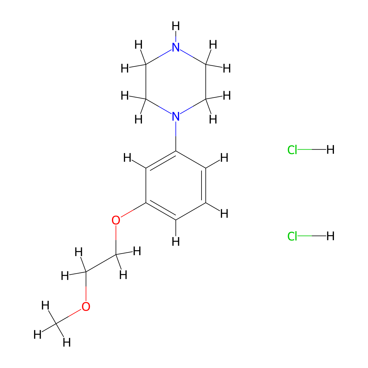 1-[3-(2-Methoxy-ethoxy)-phenyl]-piperazine dihydrochloride molecular structure, CAS 1187931-50-5