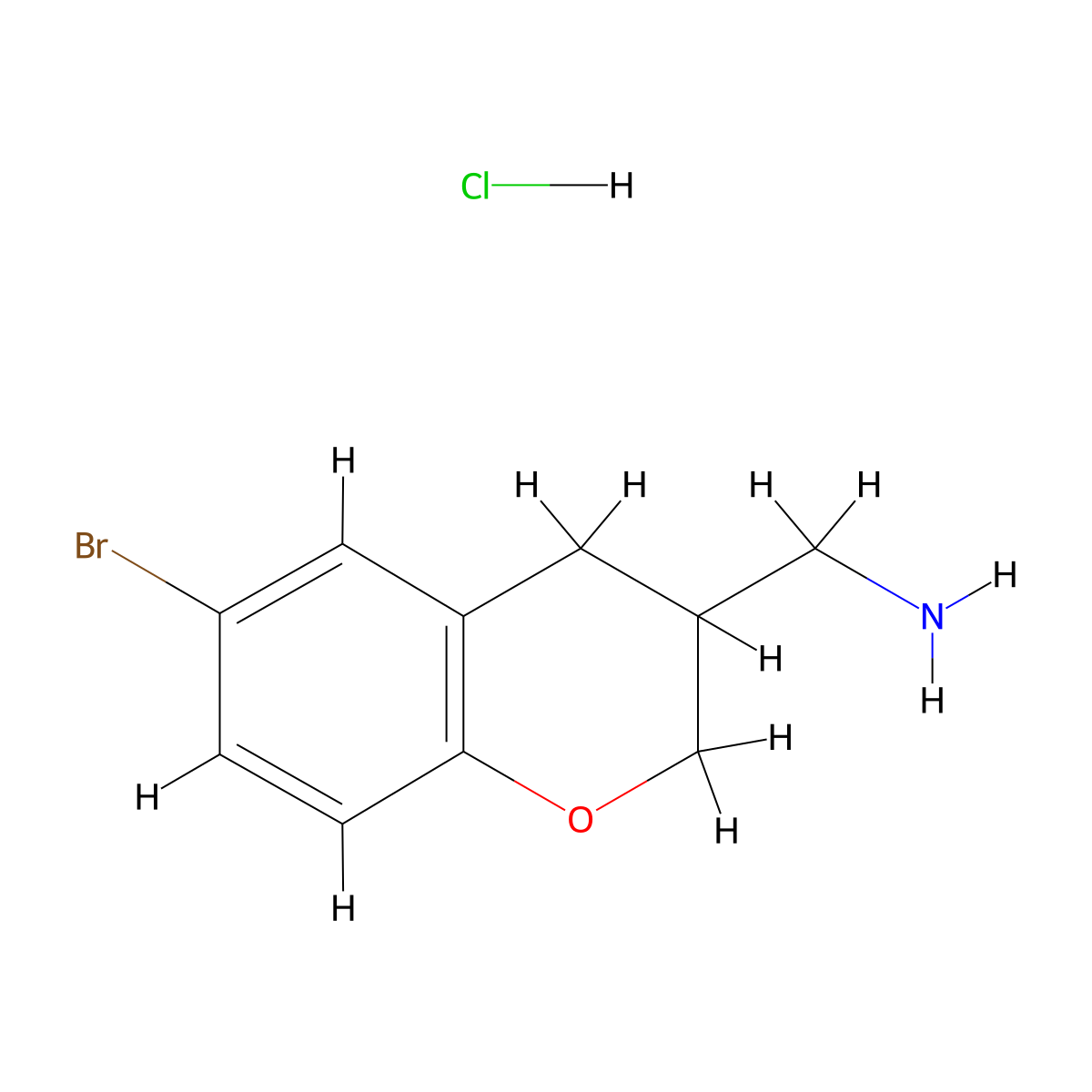 (6-Bromochroman-3-yl)methanamine hydrochloride molecular structure, CAS 1187931-52-7