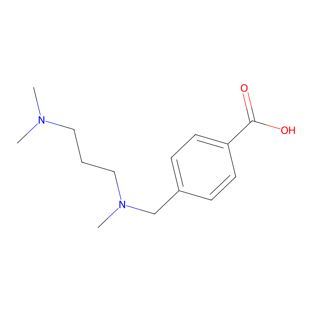 4-{[(3-Dimethylamino-propyl)-methyl-amino]-methyl}-benzoic acid molecular structure, CAS 1187931-59-4