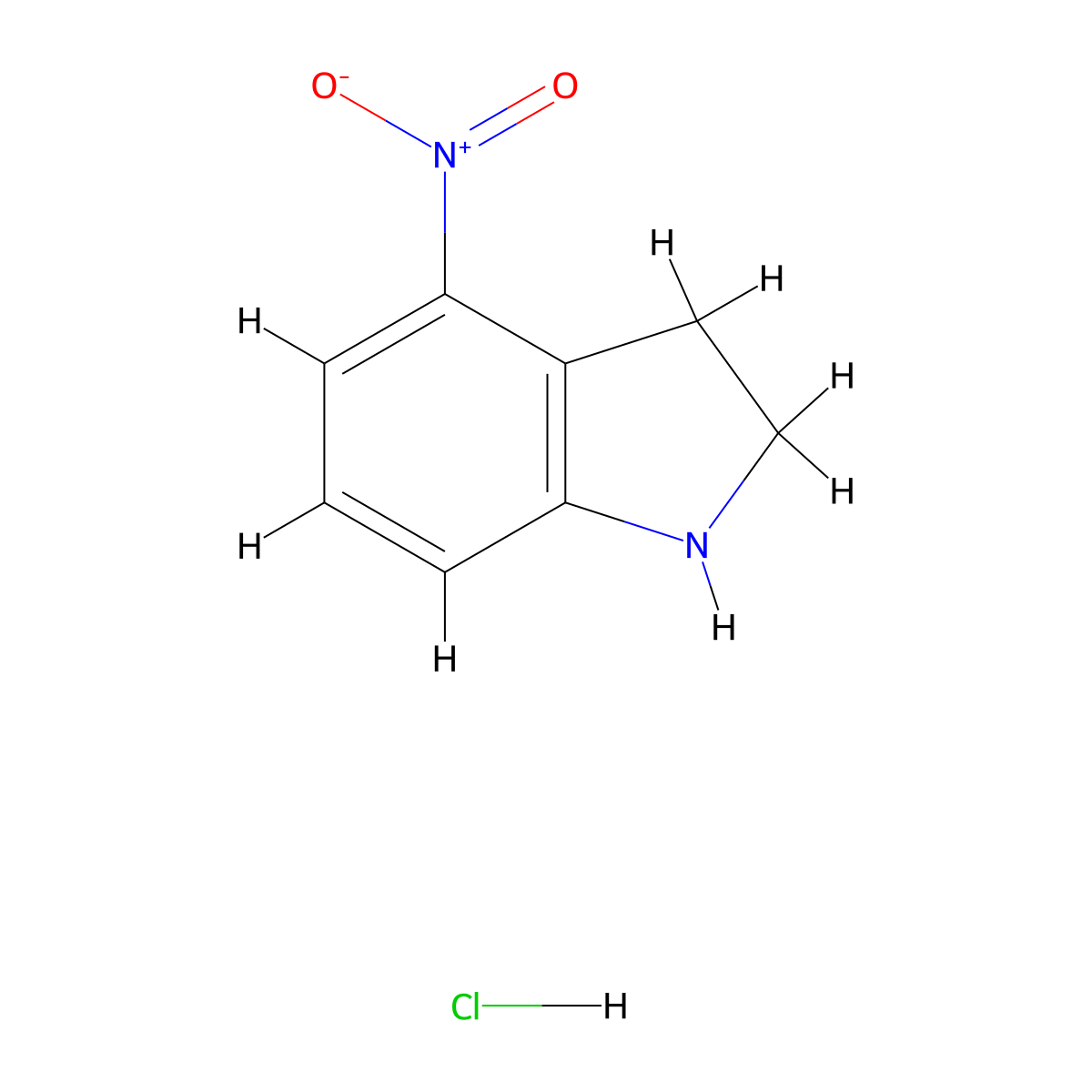 4-Nitro-2,3-dihydro-1H-indole hydrochloride molecular structure, CAS 1187931-67-4