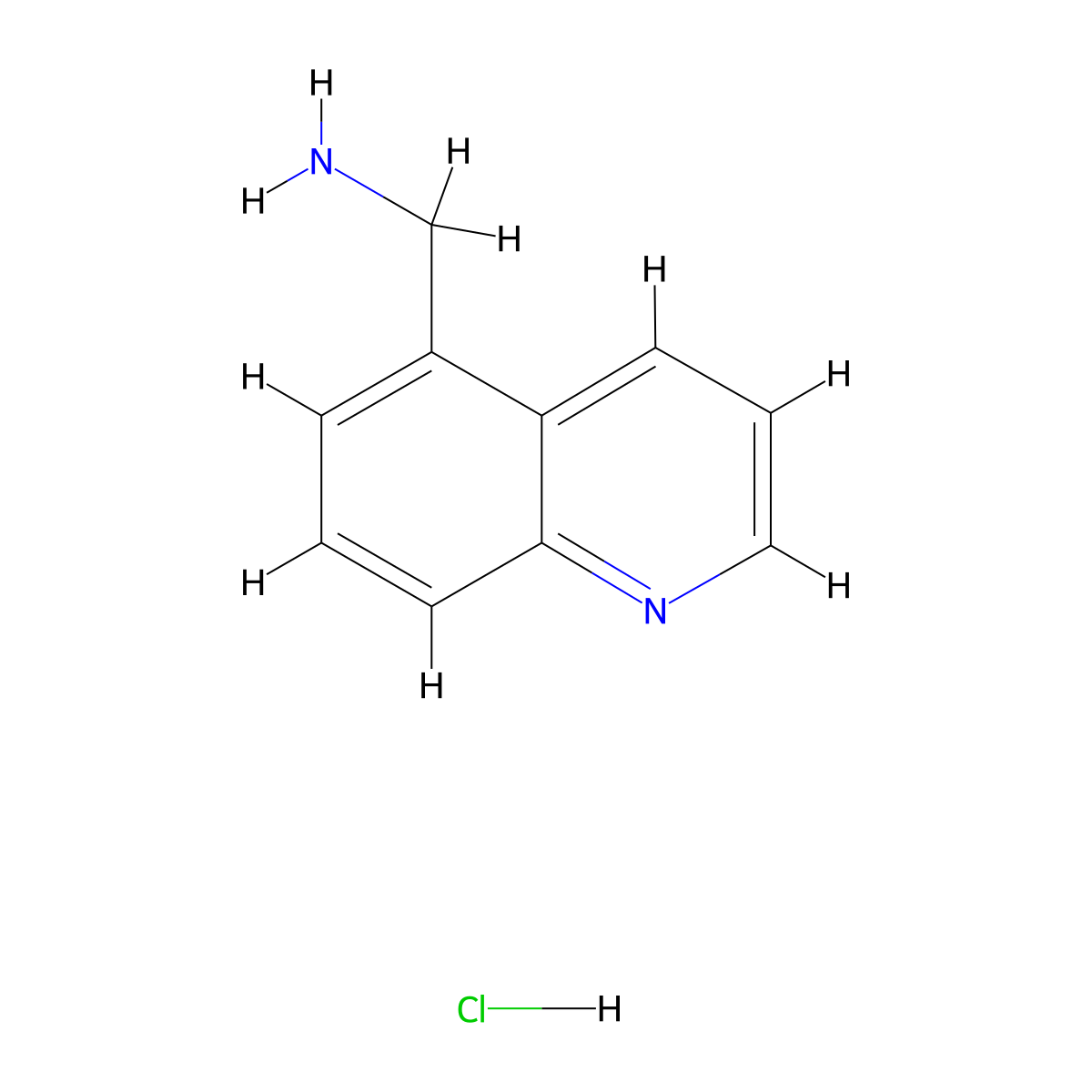 1-Quinolin-5-yl-methylamine hydrochloride molecular structure, CAS 1187931-81-2
