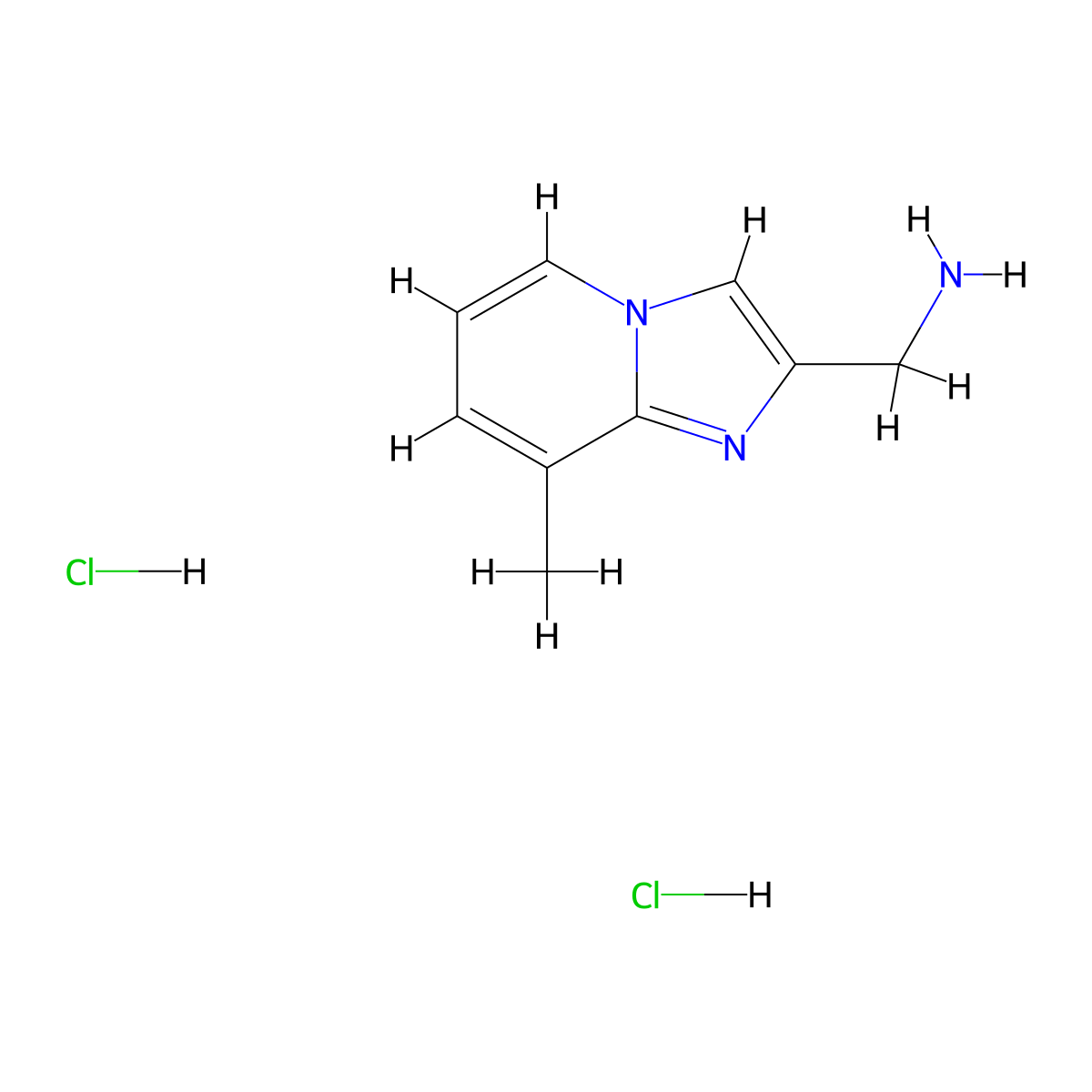 {8-Methylimidazo[1,2-a]pyridin-2-yl}methanamine dihydrochloride molecular structure, CAS 1187931-82-3