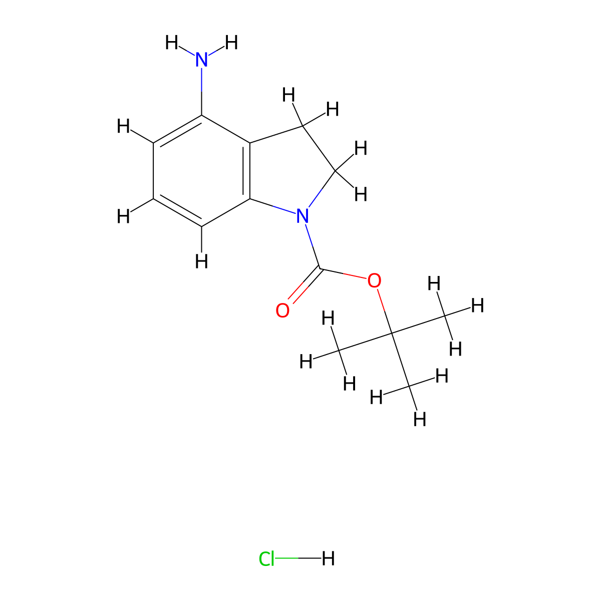 tert-Butyl 4-aminoindoline-1-carboxylate hydrochloride molecular structure, CAS 1187931-84-5