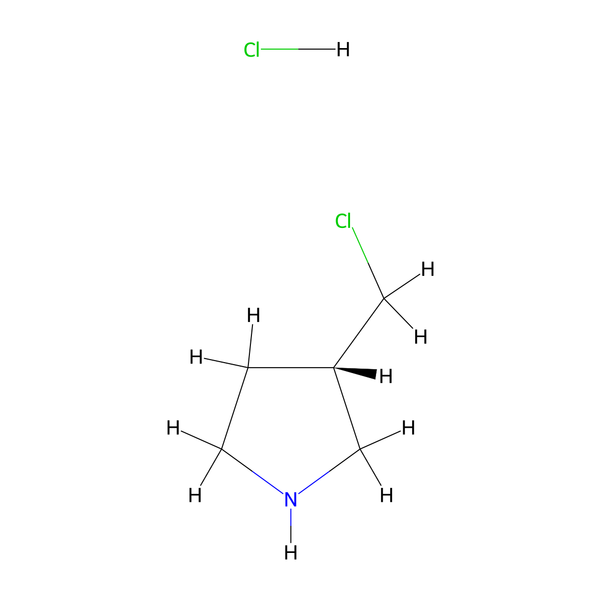 3(S)-Chloromethyl-pyrrolidine hydrochloride molecular structure, CAS 1187931-98-1