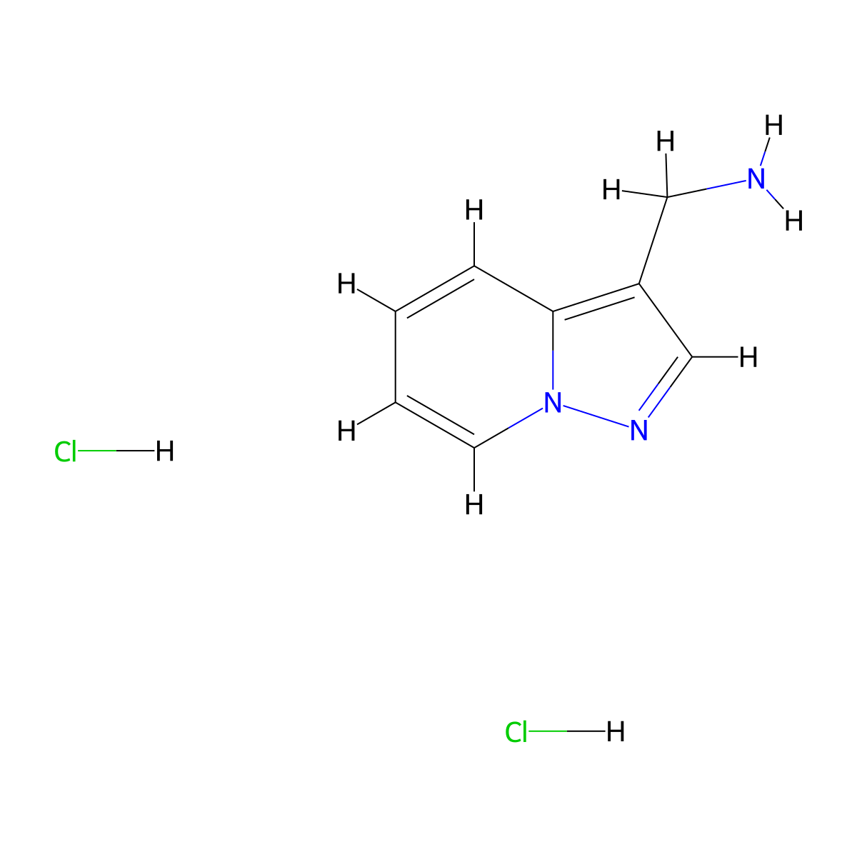 C-Pyrazolo[1,5-a]pyridin-3-yl-methylamine dihydrochloride molecular structure, CAS 1187932-00-8
