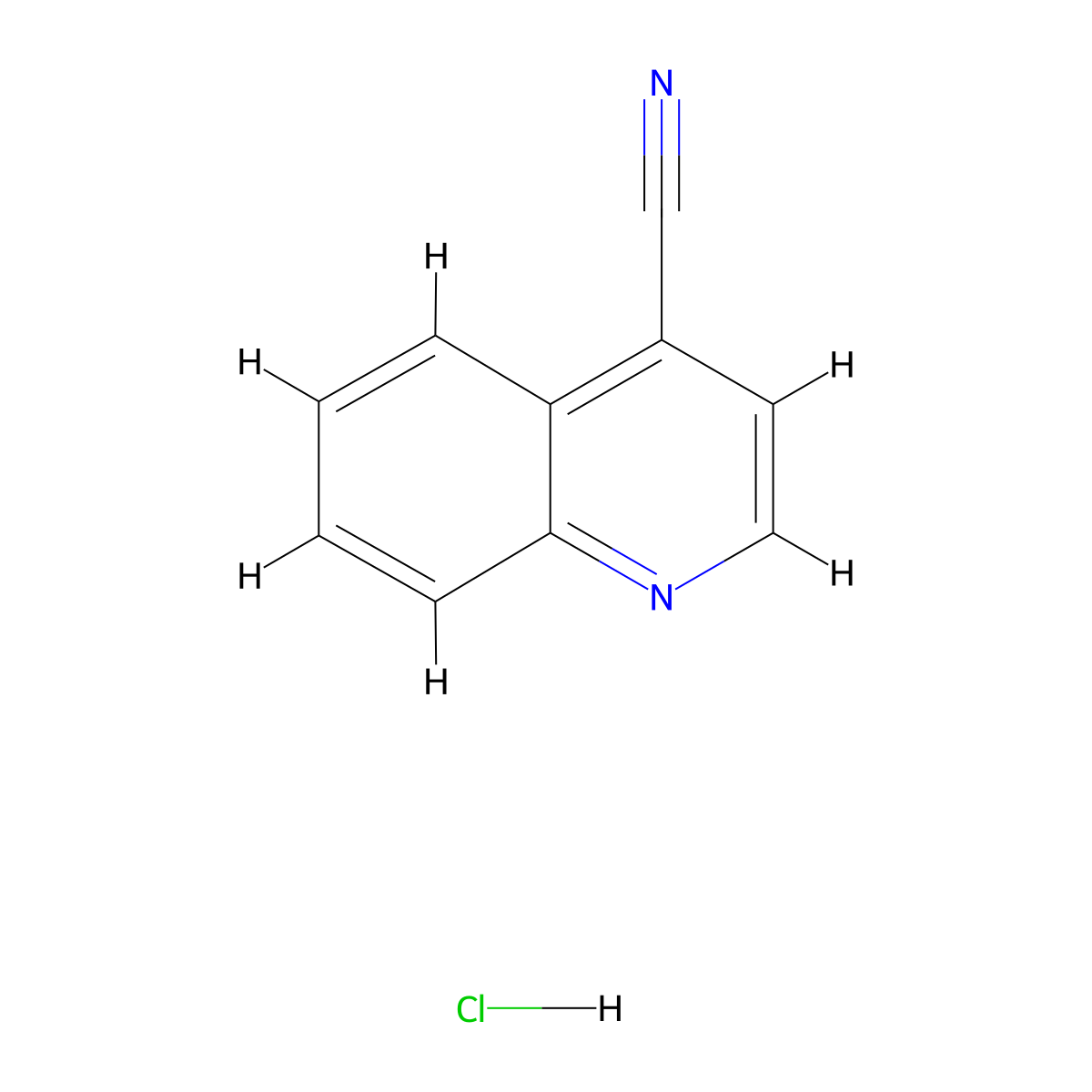 Quinoline-4-carbonitrile hydrochloride molecular structure, CAS 1187932-06-4