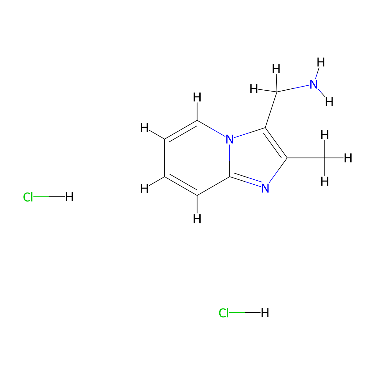 C-(2-Methyl-imidazo[1,2-a]pyridin-3-yl)-methylamine dihydrochloride molecular structure, CAS 1187932-08-6