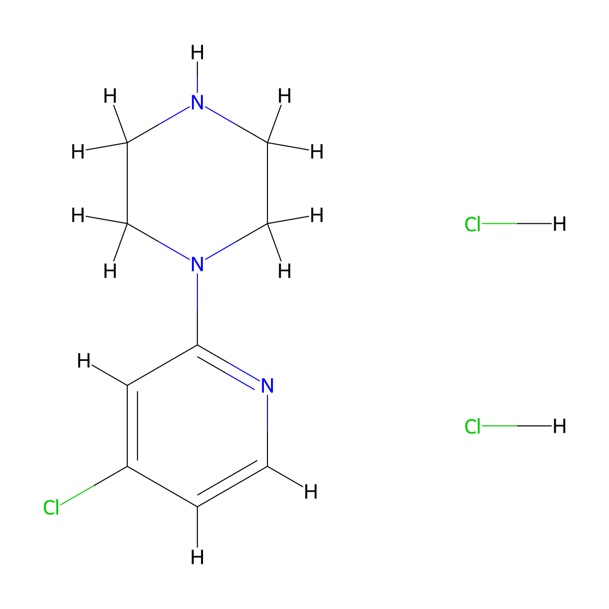 1-(4-Chloro-pyridin-2-YL)-piperazine dihydrochloride molecular structure, CAS 1187932-16-6