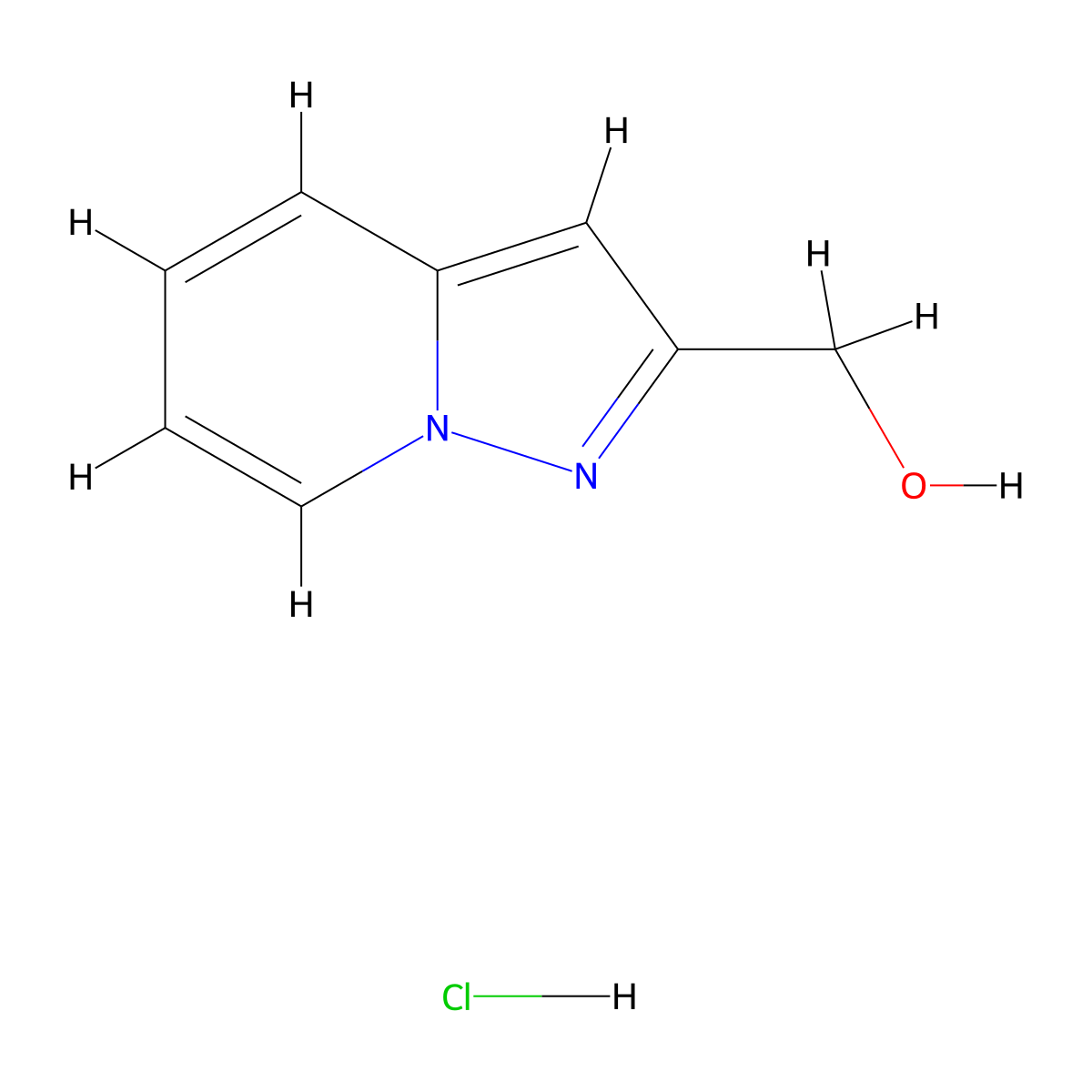 {Pyrazolo[1,5-a]pyridin-2-yl}methanol hydrochloride molecular structure, CAS 1187932-28-0